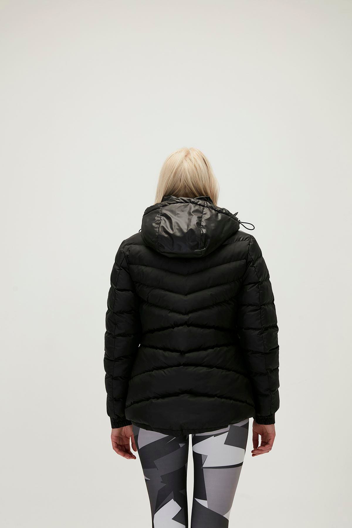 Bad Bear Diamond Puffer Kadın Siyah Mont