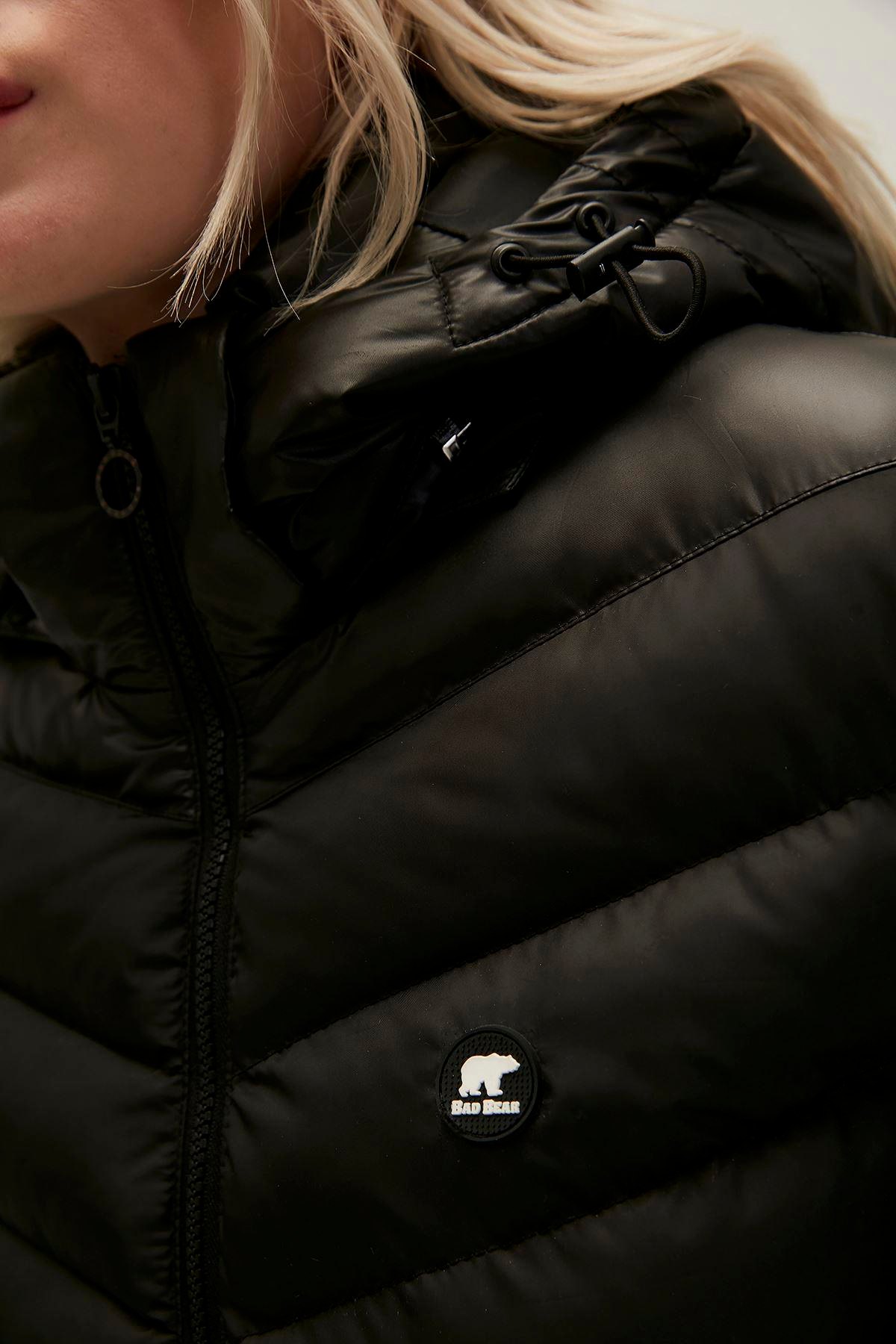 Bad Bear Diamond Puffer Kadın Siyah Mont