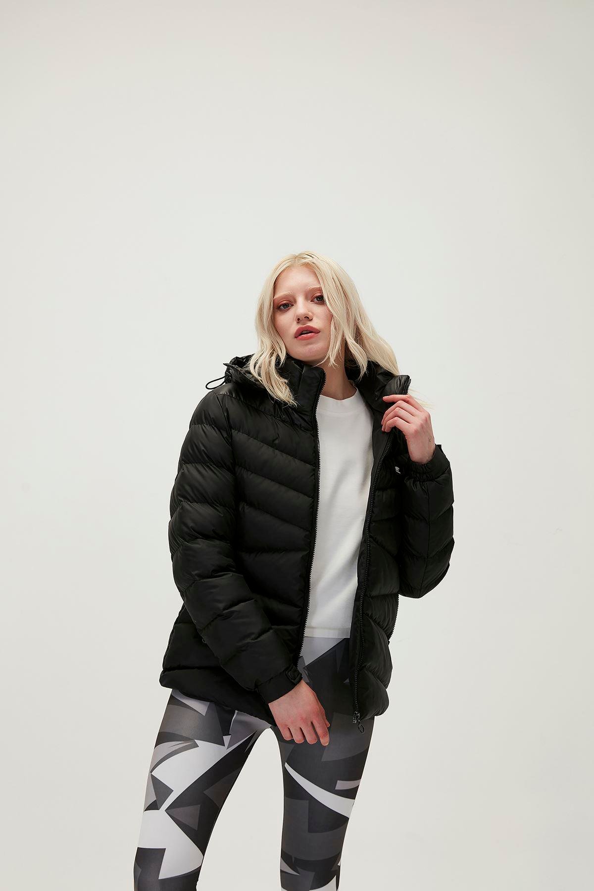 Bad Bear Diamond Puffer Kadın Siyah Mont