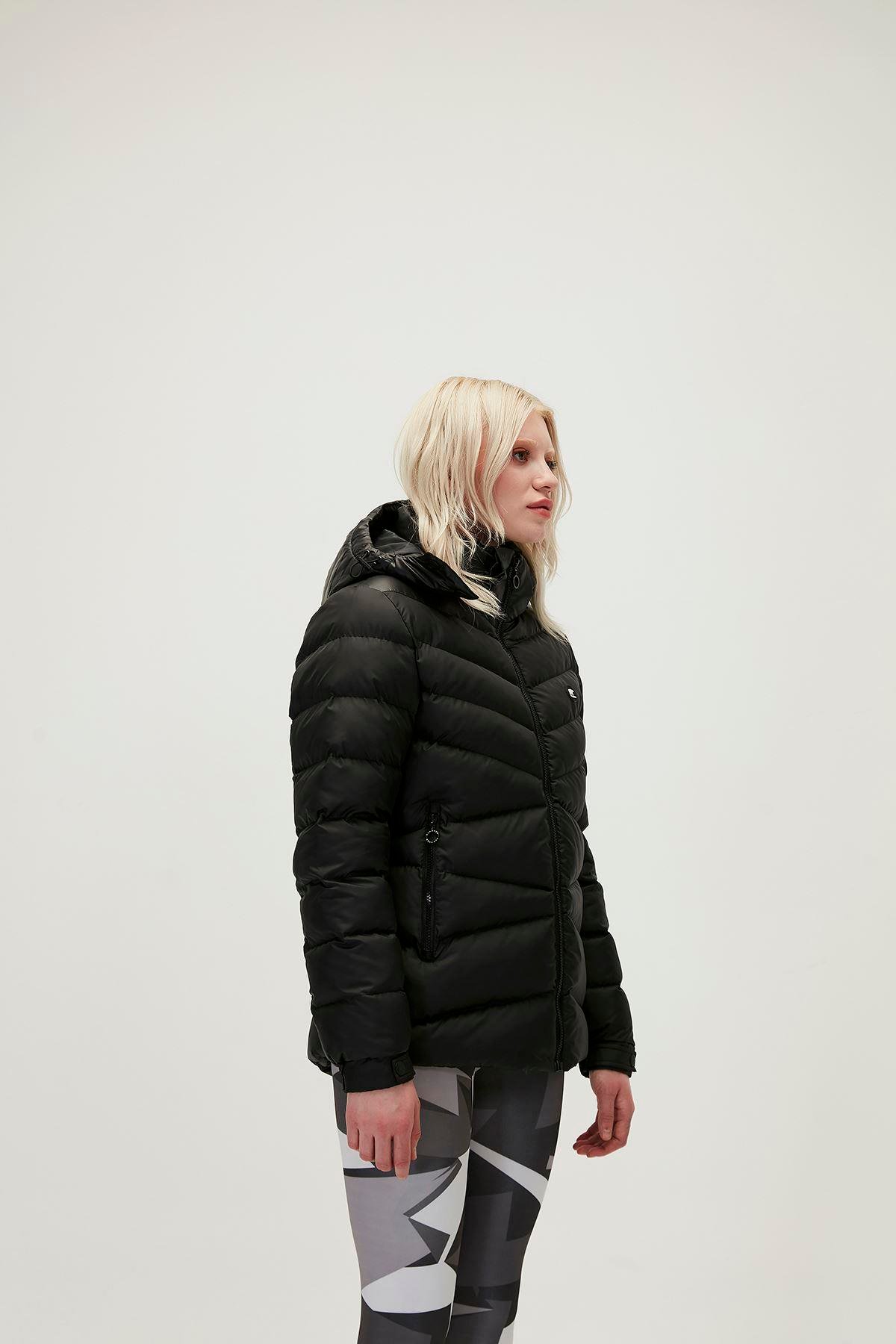 Bad Bear Diamond Puffer Kadın Siyah Mont