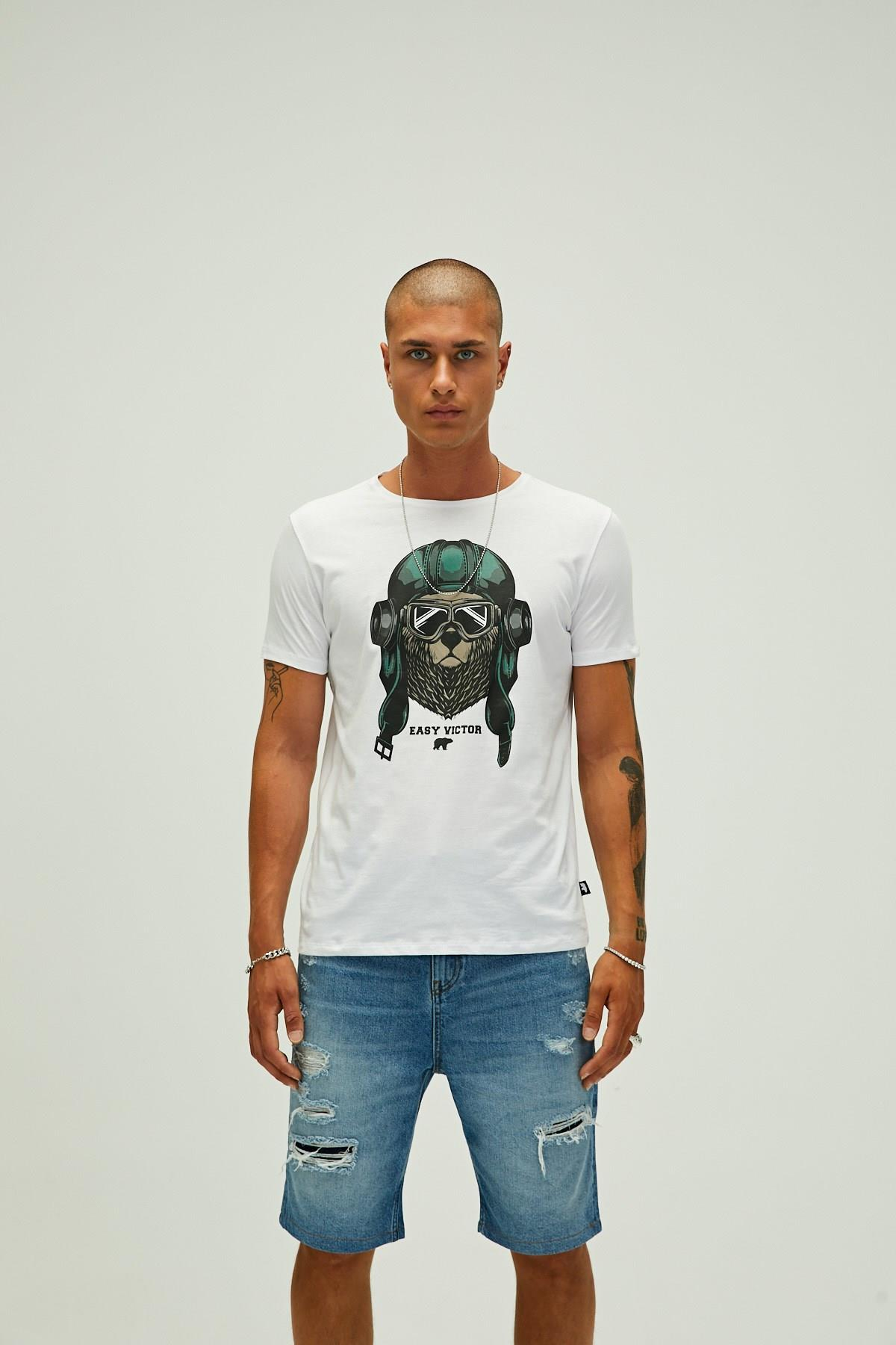 Bad Bear Easy Victor T-Shirt Erkek  Bisiklet Yaka Tshirt