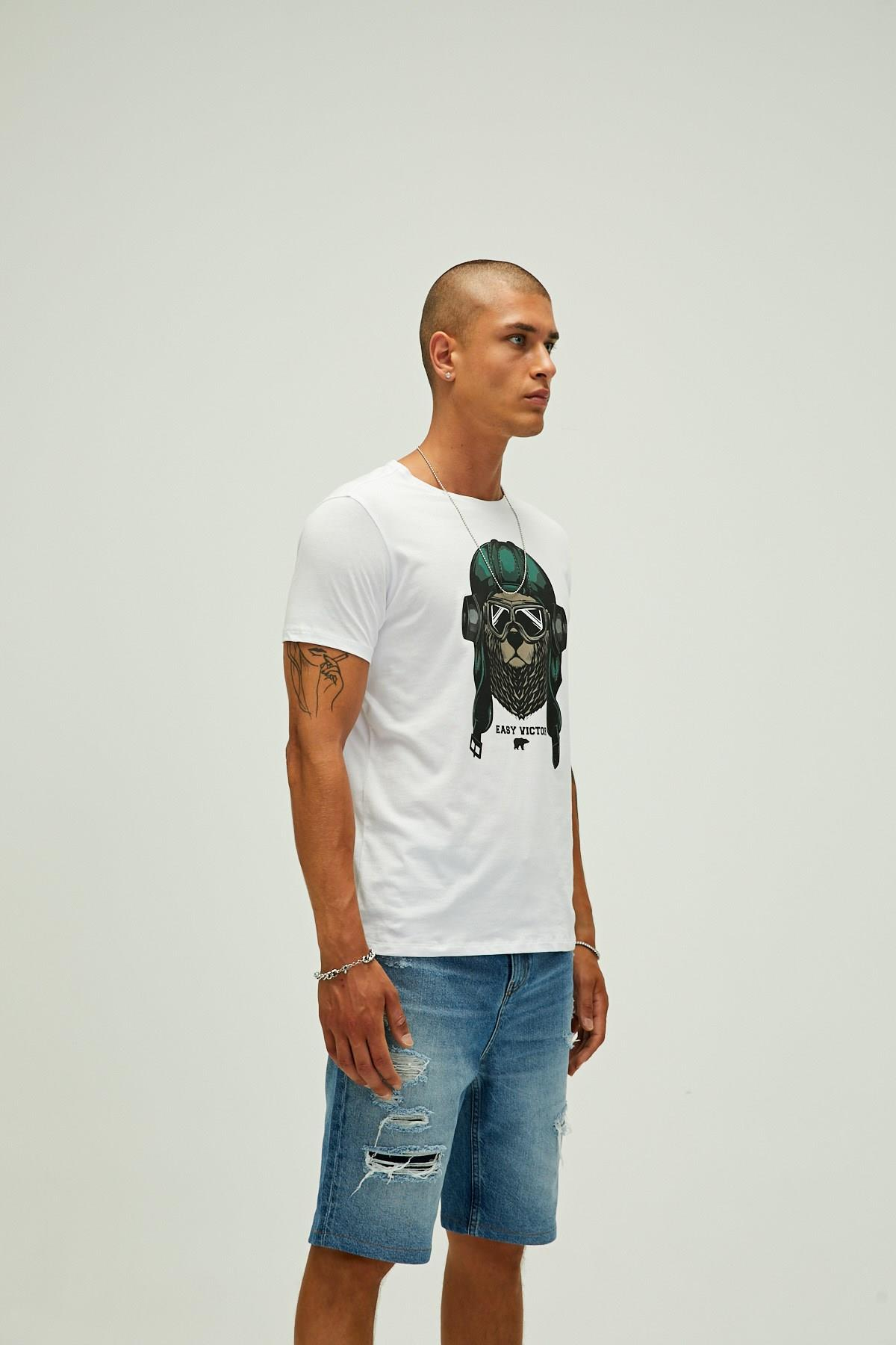 Bad Bear Easy Victor T-Shirt Erkek  Bisiklet Yaka Tshirt