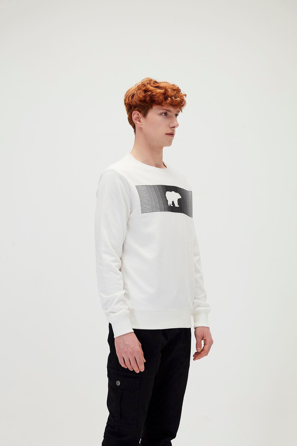 Bad Bear Fancy Crewneck Erkek Beyaz Bisiklet Yaka Sweat