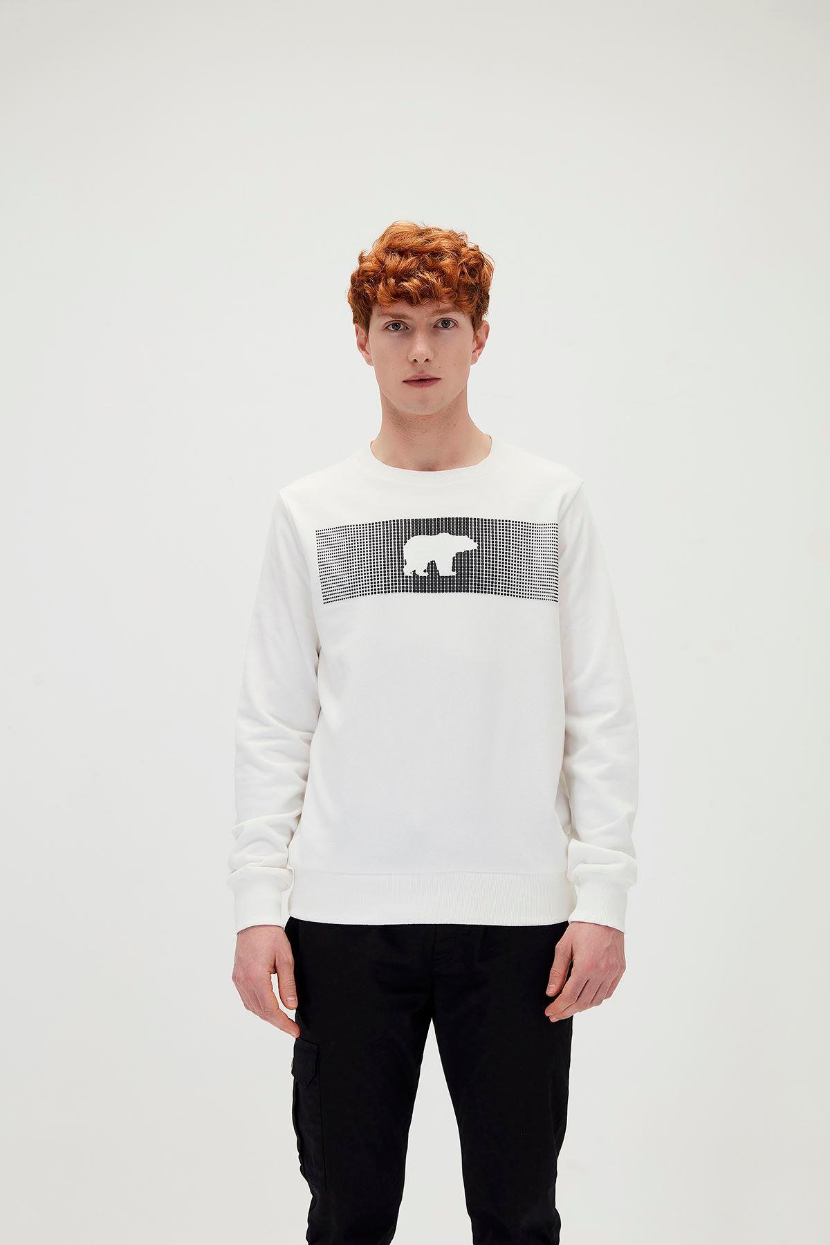 Bad Bear Fancy Crewneck Erkek Beyaz Bisiklet Yaka Sweat