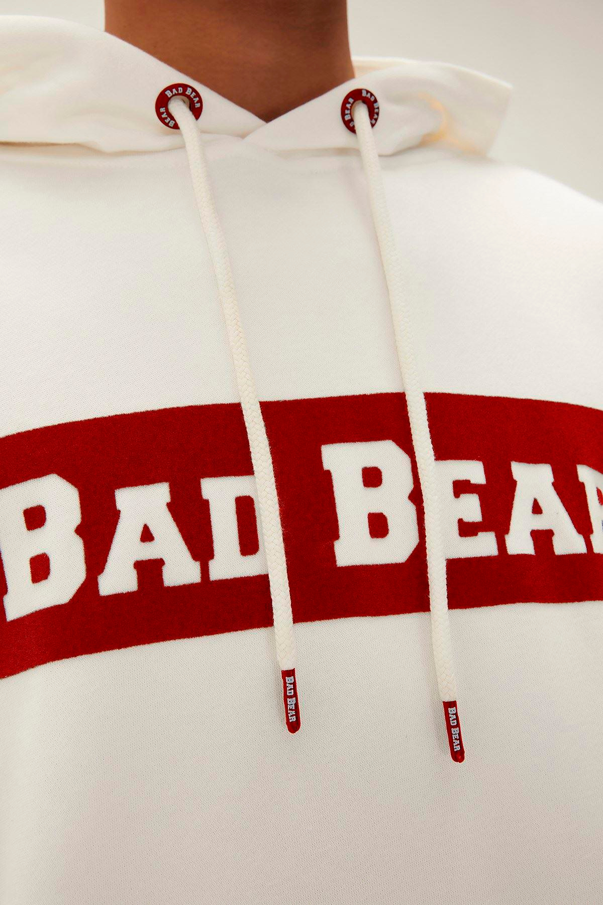 Bad Bear Flog Hoodie Erkek Beyaz Kapşonlu Sweat