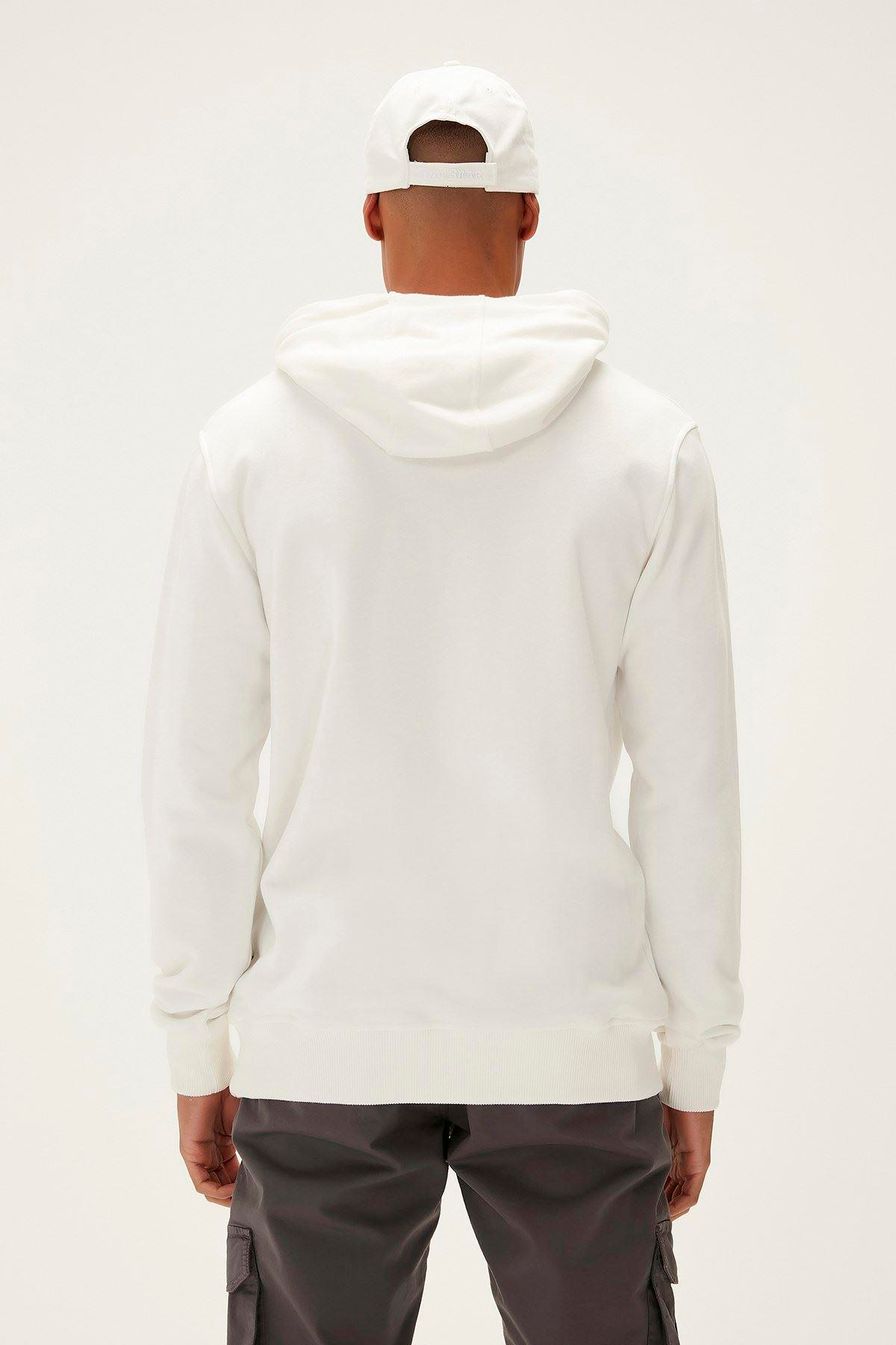 Bad Bear Flog Hoodie Erkek Beyaz Kapşonlu Sweat