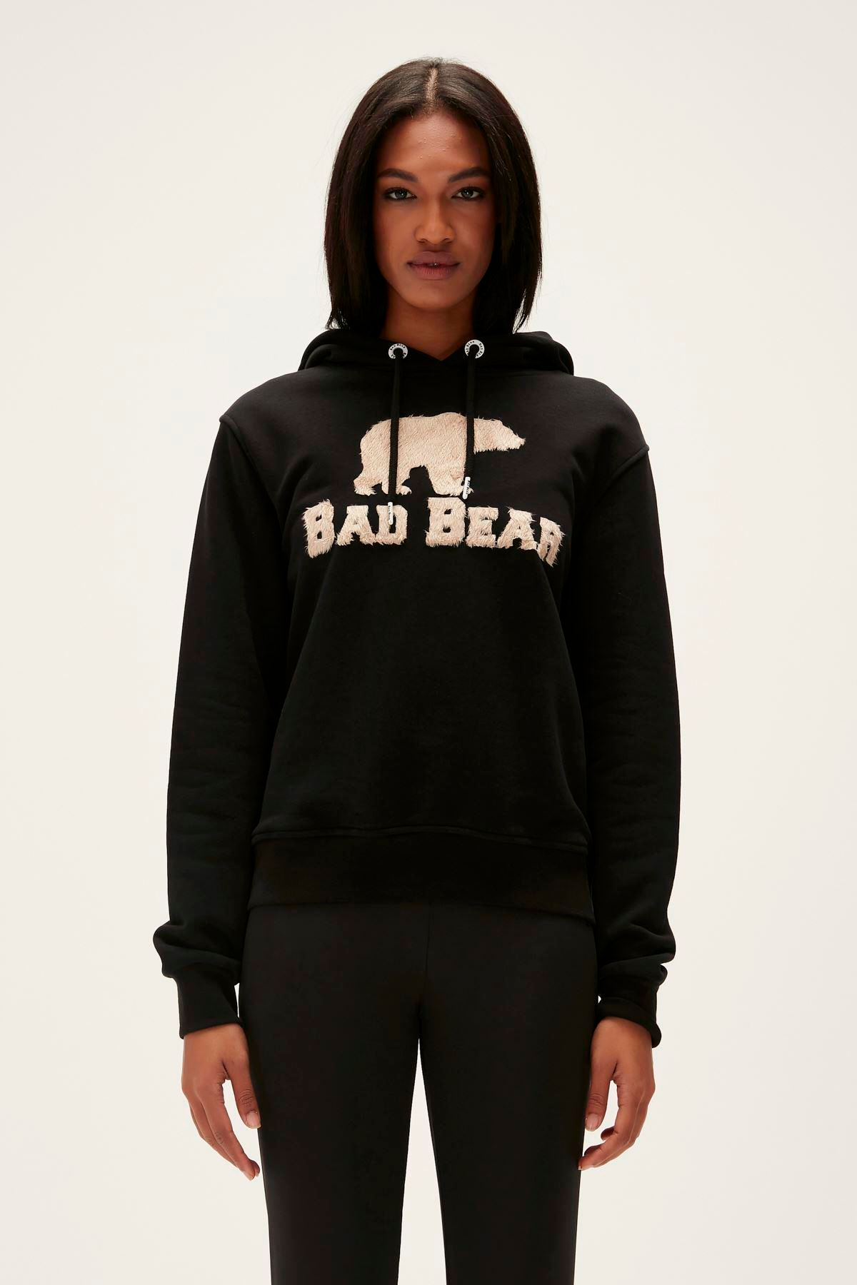 Bad Bear Frost Hoodie Kadın Siyah Kapşonlu Sweat