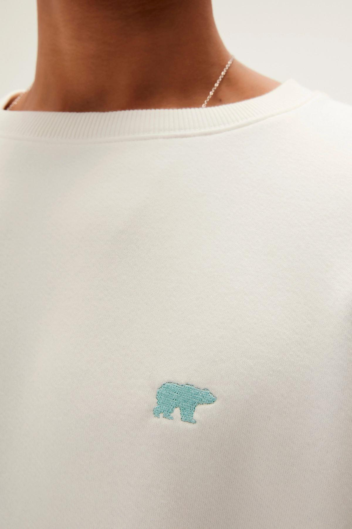 Bad Bear Geofox Crewneck Erkek Beyaz Bisiklet Yaka Sweat