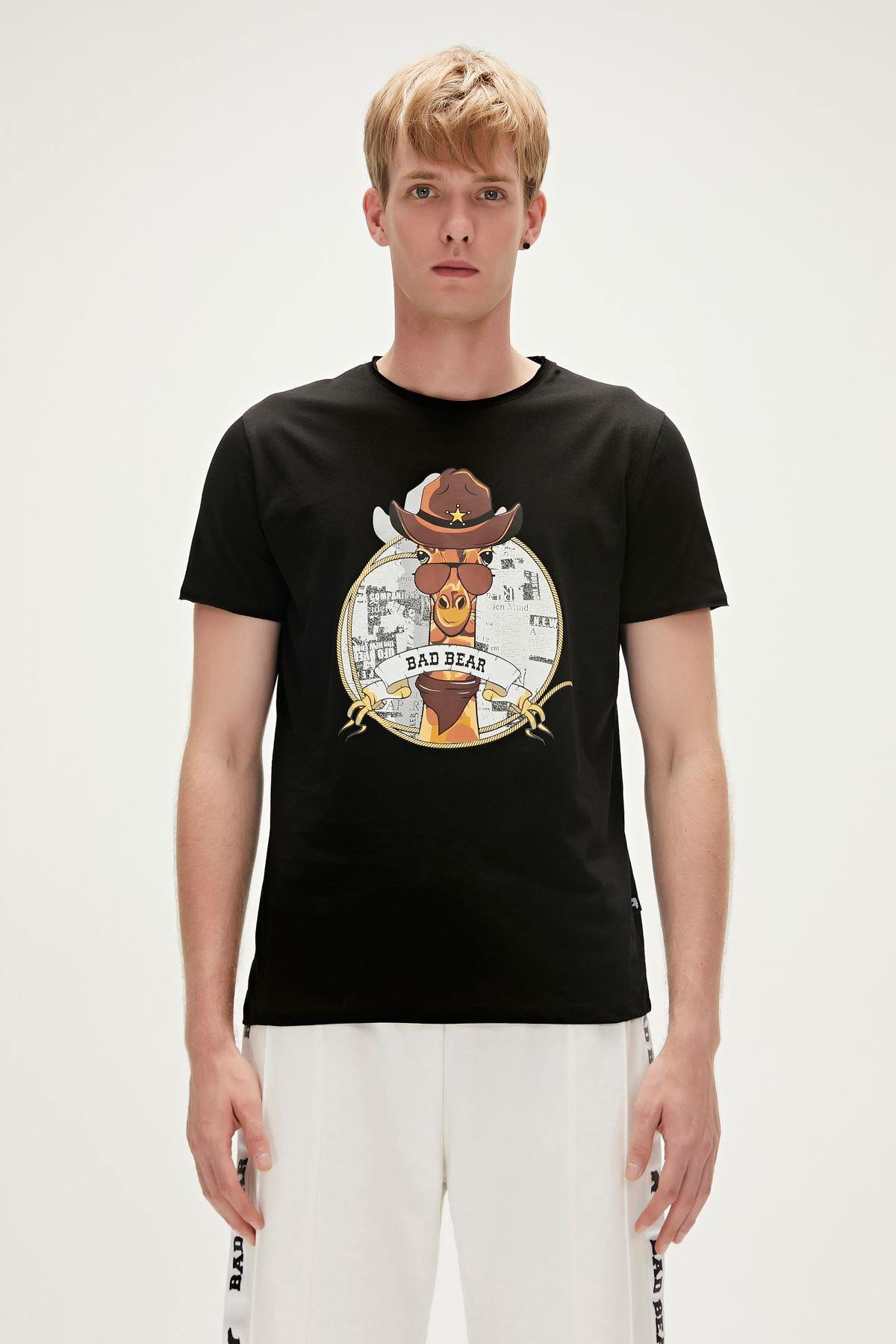 Bad Bear Giraffe T-Shirt Erkek  Bisiklet Yaka Tshirt