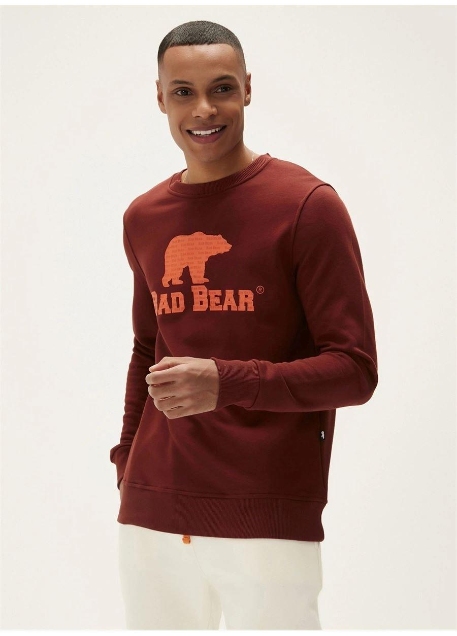 Bad Bear Logo Crewneck Erkek  Bisiklet Yaka Sweat