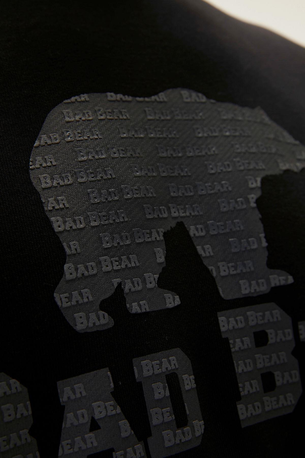 Bad Bear Logo Crewneck Erkek Siyah Bisiklet Yaka Sweat