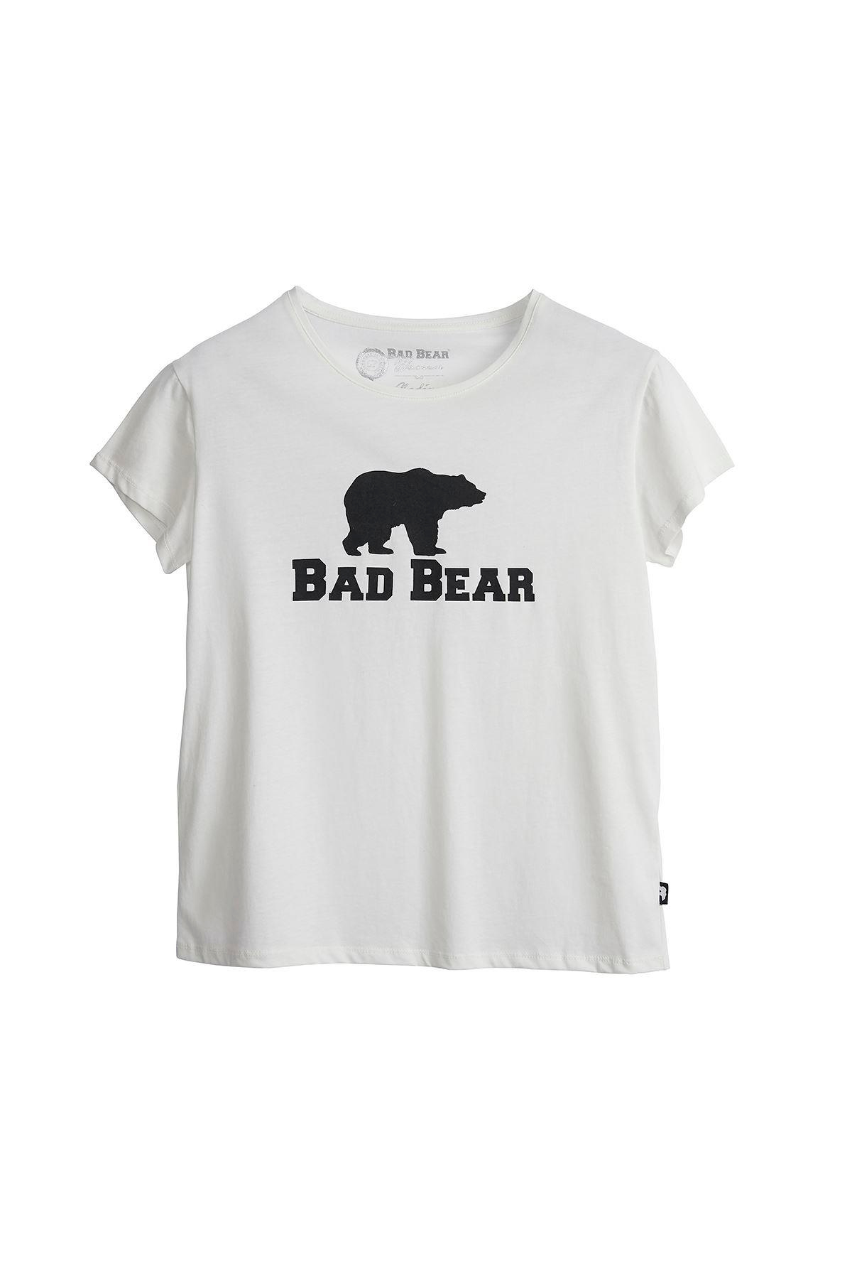 Bad Bear Logo Tee Kadın Beyaz