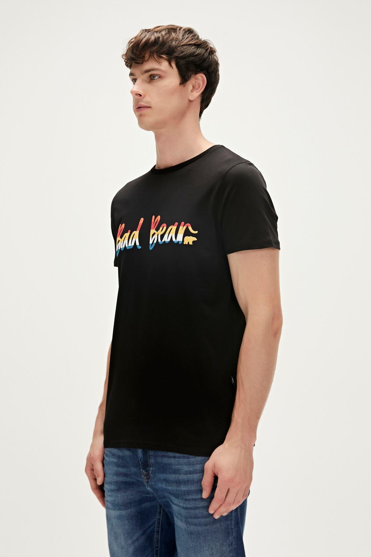 Bad Bear Manuscript T-Shirt Erkek  Bisiklet Yaka Tshirt