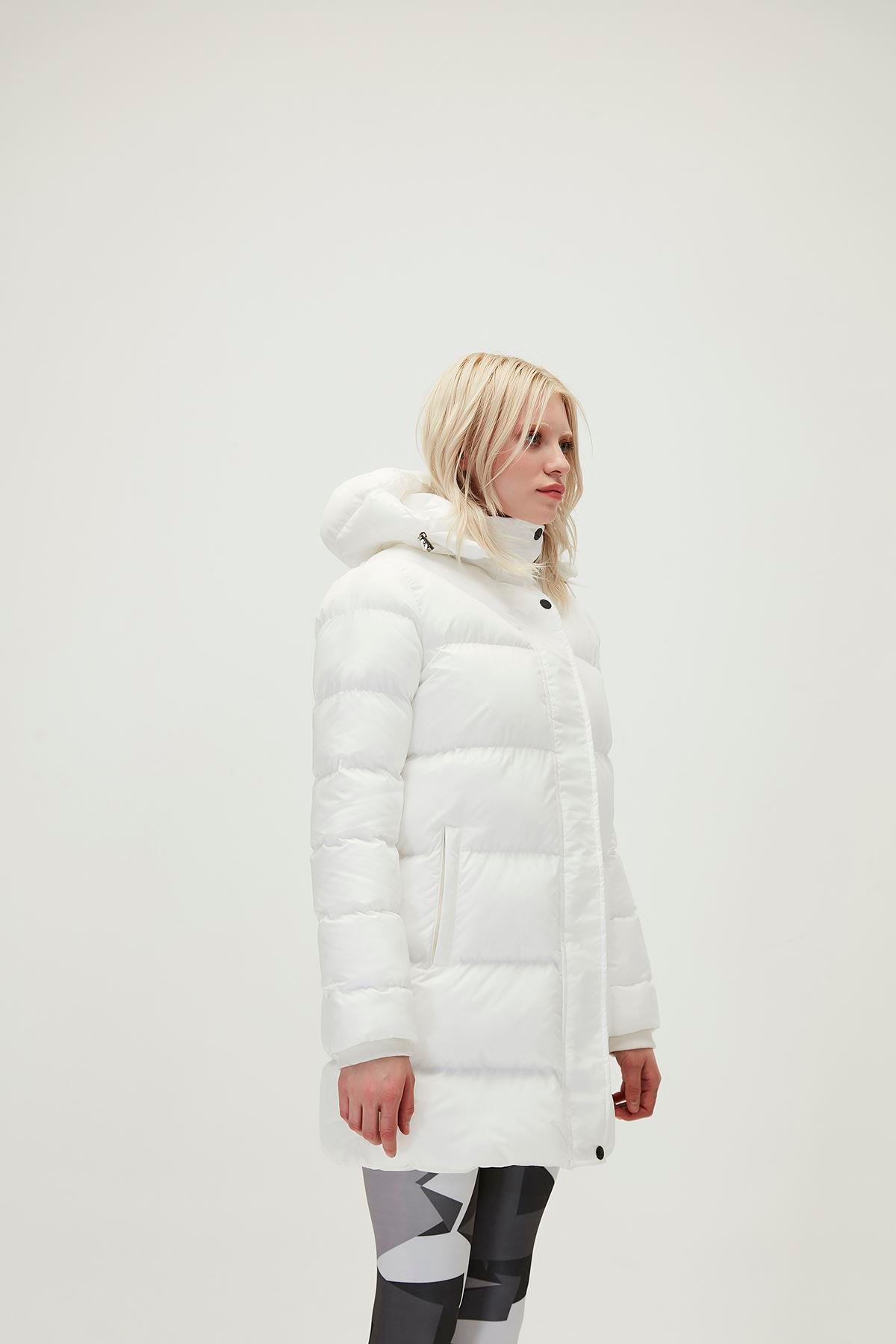 Bad Bear Nikita Puffer Coat Kadın Beyaz Mont