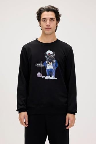 Bad Bear Panther Crewneck Erkek  Bisiklet Yaka Sweat