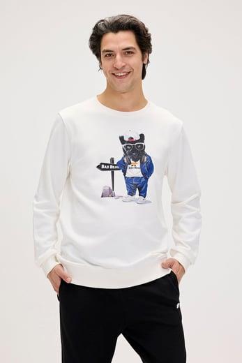Bad Bear Panther Crewneck Erkek  Bisiklet Yaka Sweat