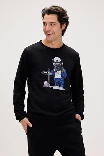 Bad Bear Panther Crewneck Erkek  Bisiklet Yaka Sweat