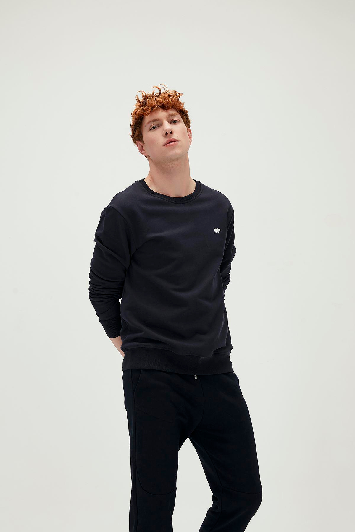 Bad Bear Presage Crewneck Erkek Mavi Bisiklet Yaka Sweat