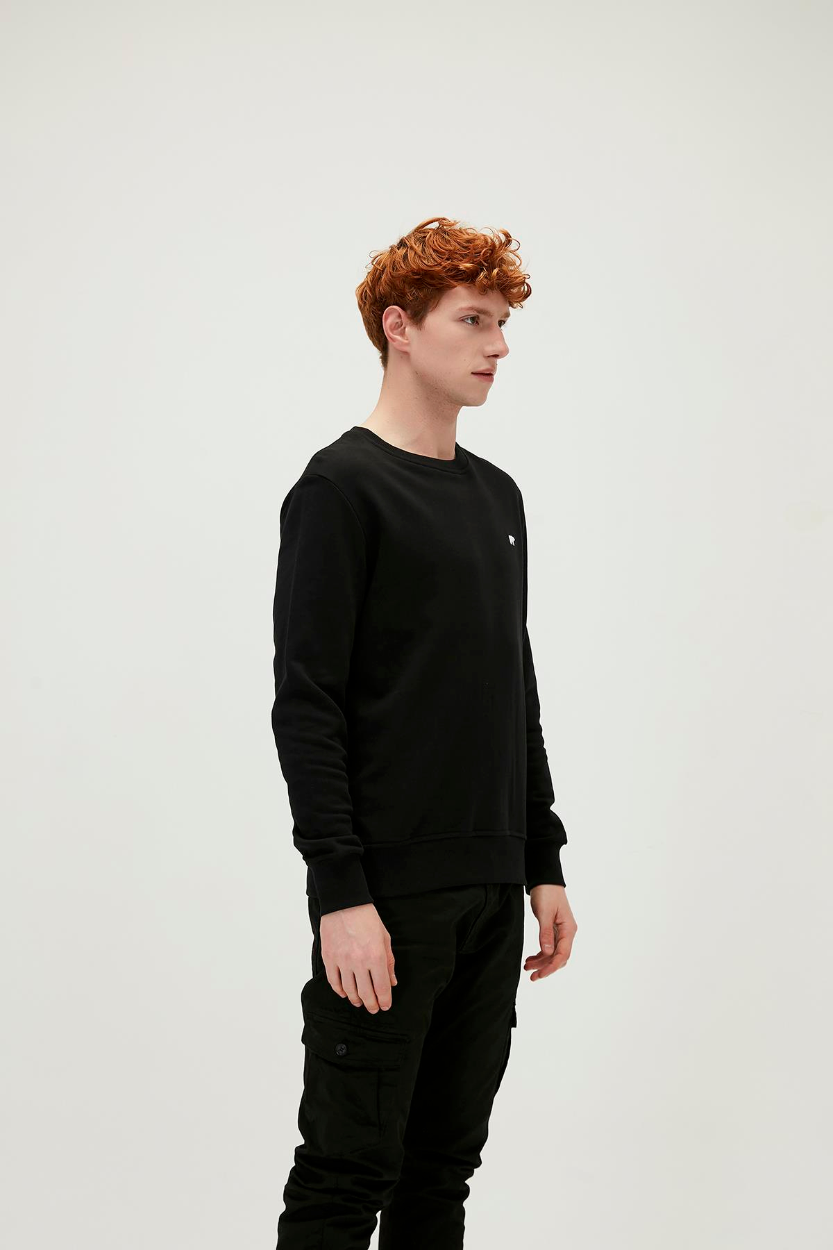 Bad Bear Presage Crewneck Erkek Siyah Bisiklet Yaka Sweat