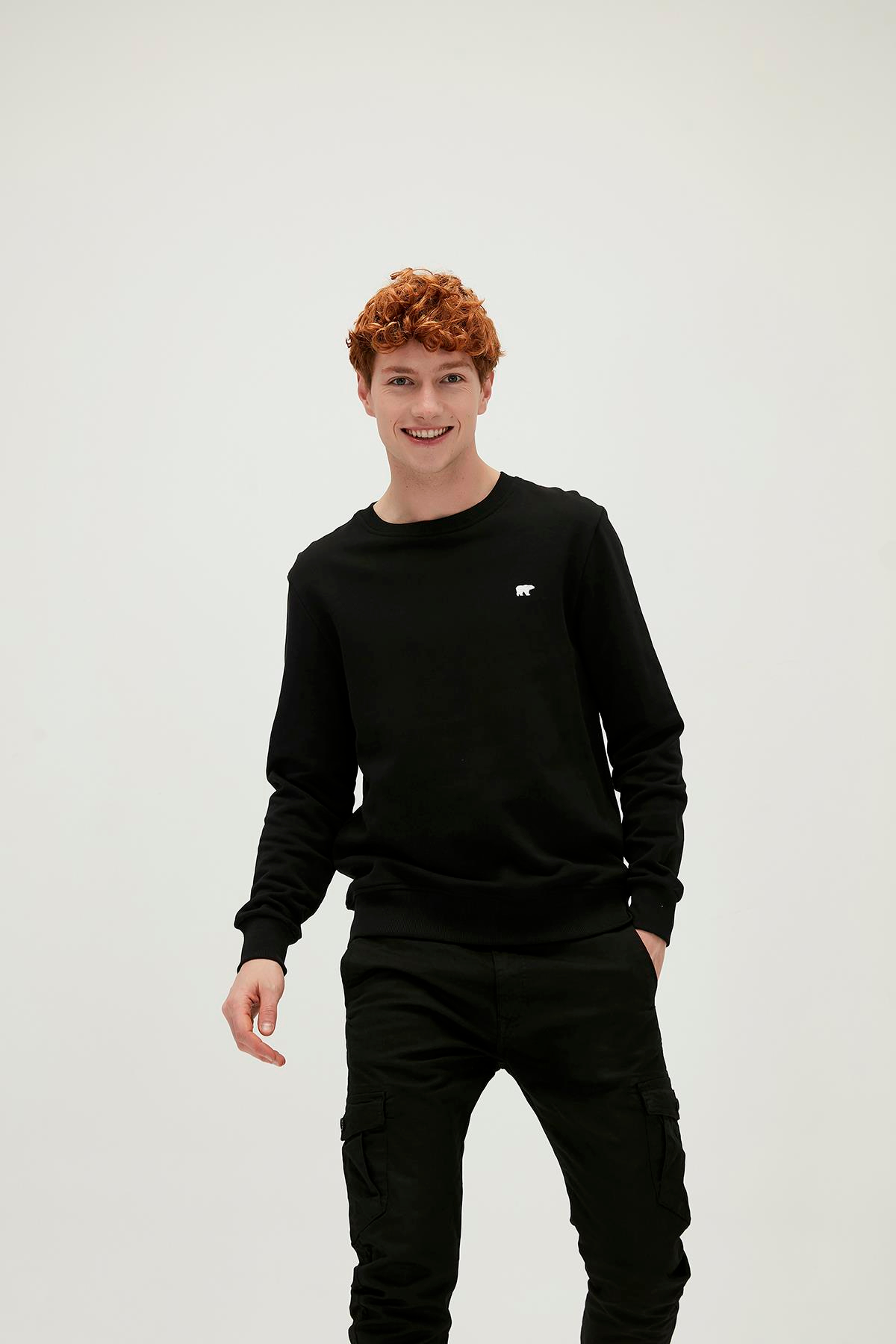Bad Bear Presage Crewneck Erkek Siyah Bisiklet Yaka Sweat