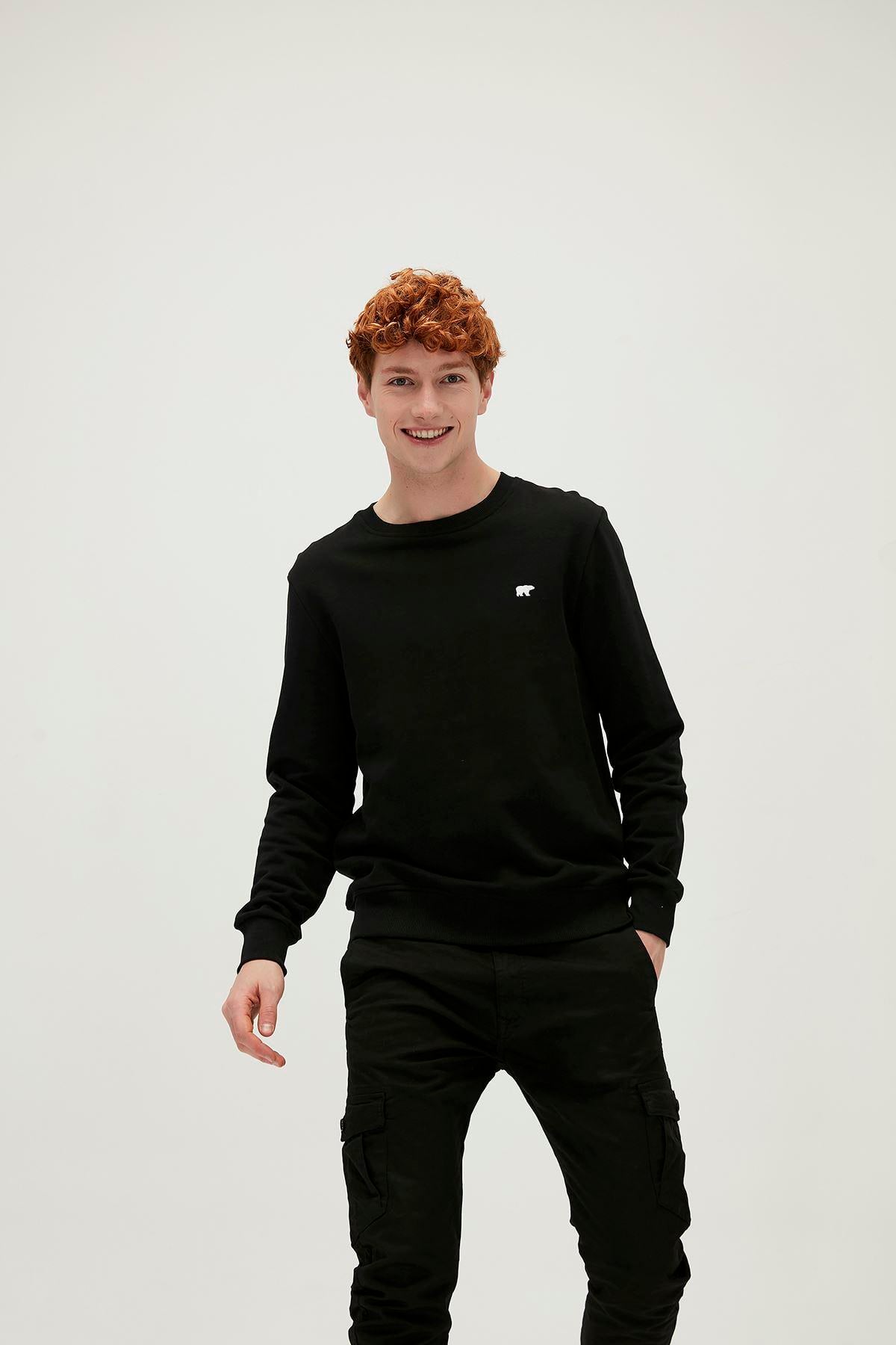 Bad Bear Presage Crewneck Erkek Siyah Bisiklet Yaka Sweat