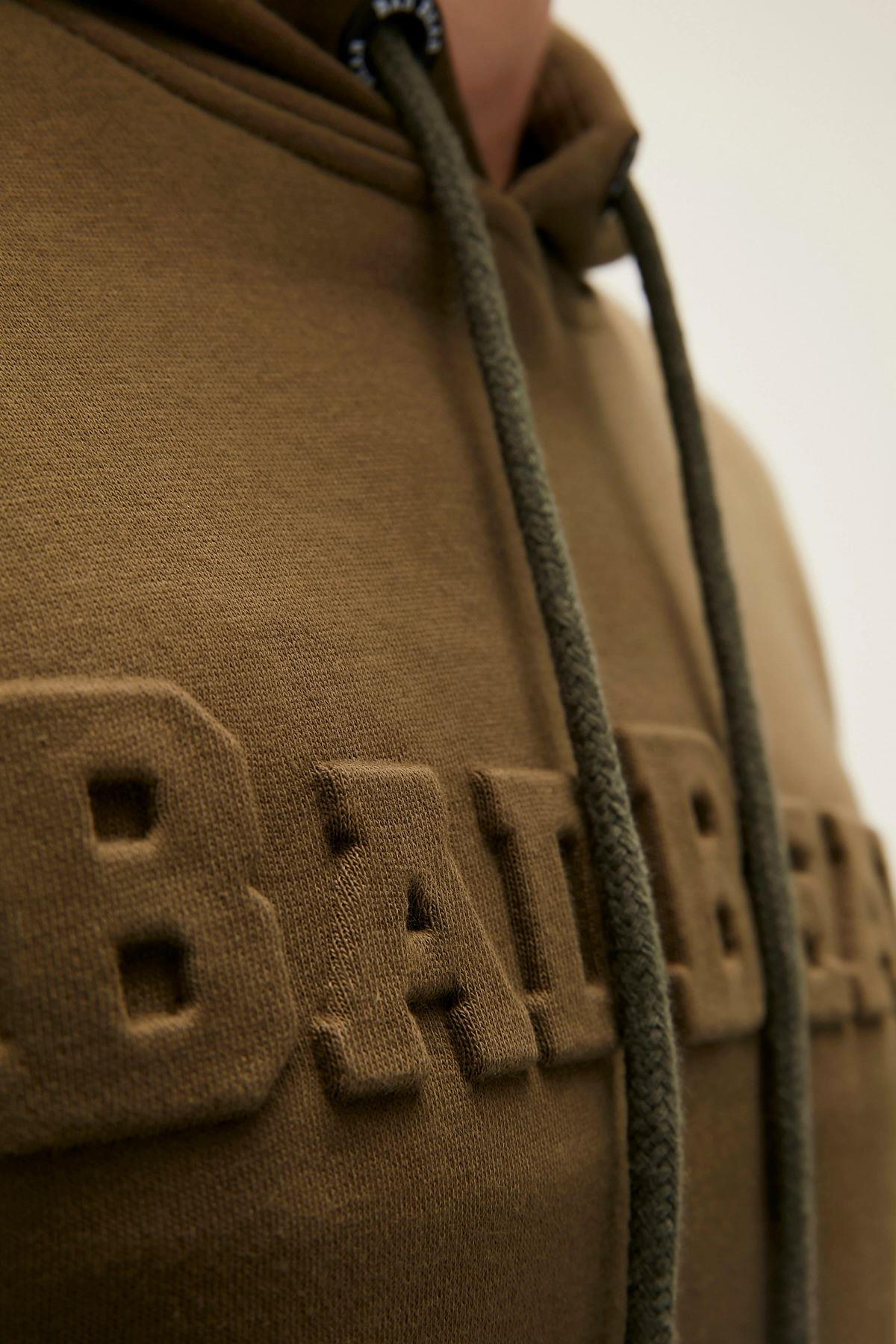 Bad Bear Pucker Bear Hoodie Erkek Haki Kapşonlu Sweat