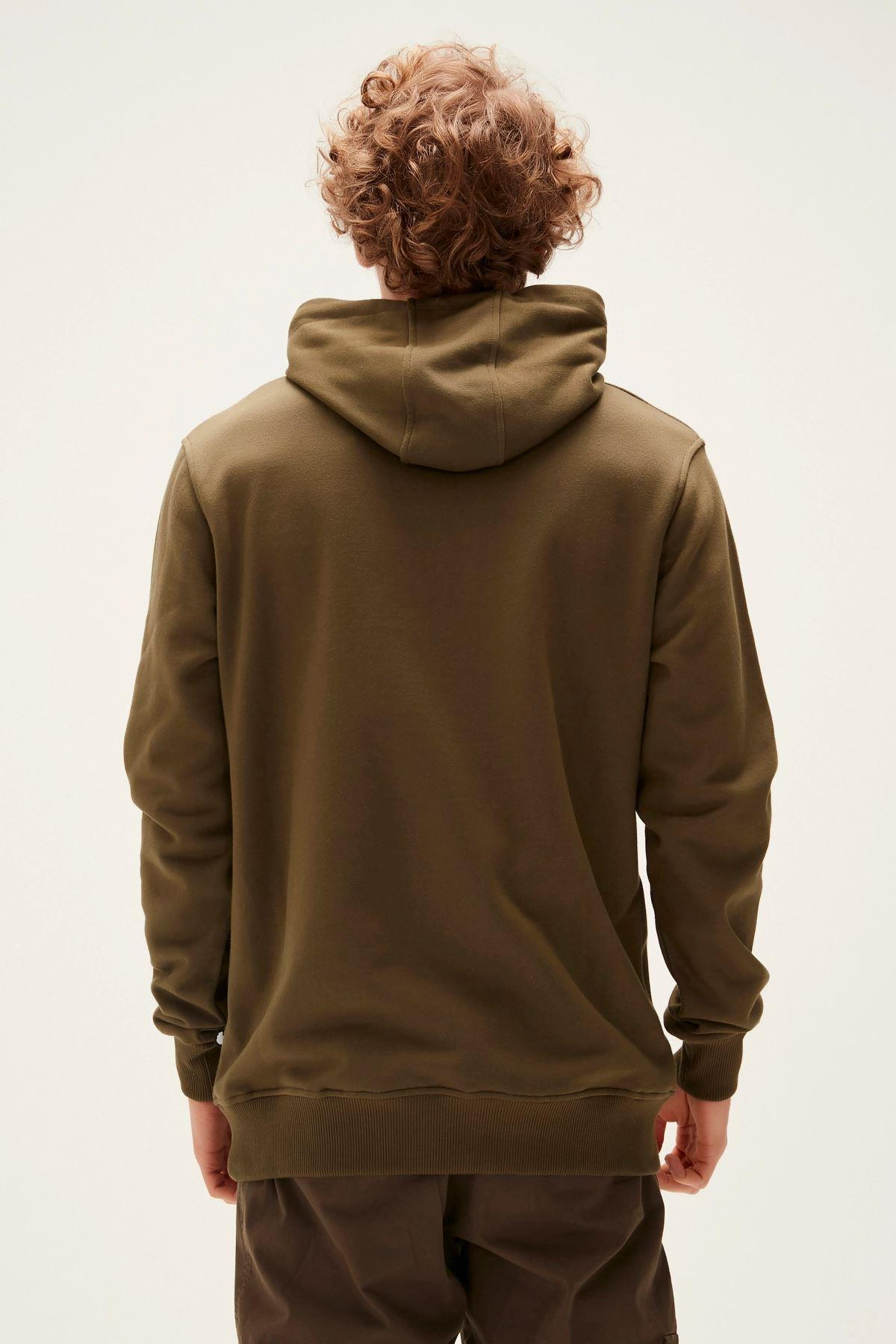 Bad Bear Pucker Bear Hoodie Erkek Haki Kapşonlu Sweat