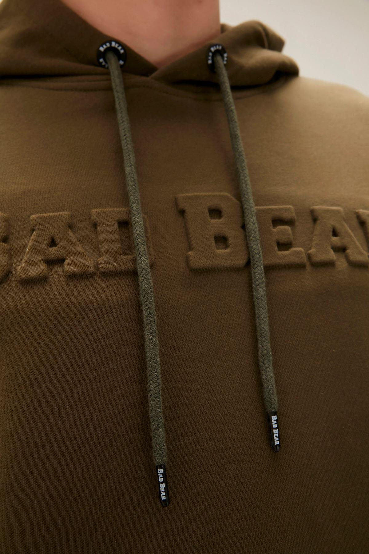 Bad Bear Pucker Bear Hoodie Erkek Haki Kapşonlu Sweat