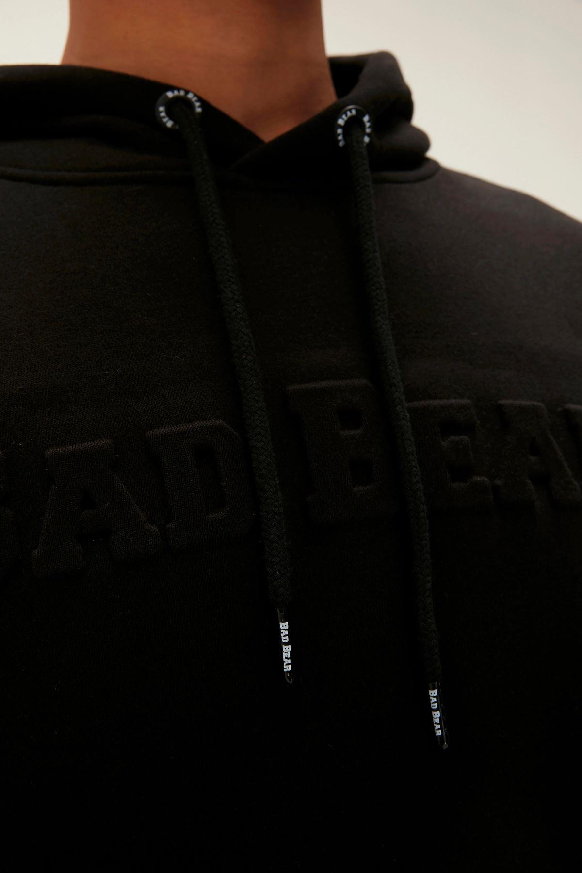 Bad Bear Pucker Bear Hoodie Erkek Siyah Kapşonlu Sweat