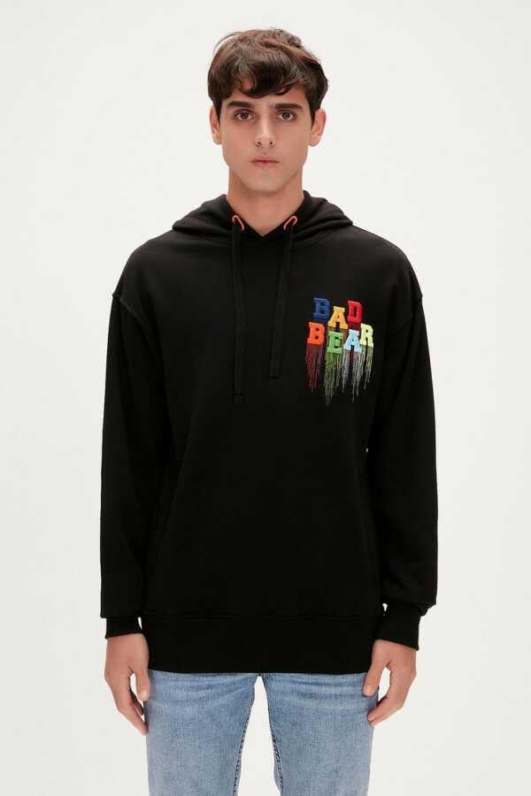 Bad Bear Rainbow Hoodie Erkek  Kapşonlu Sweat