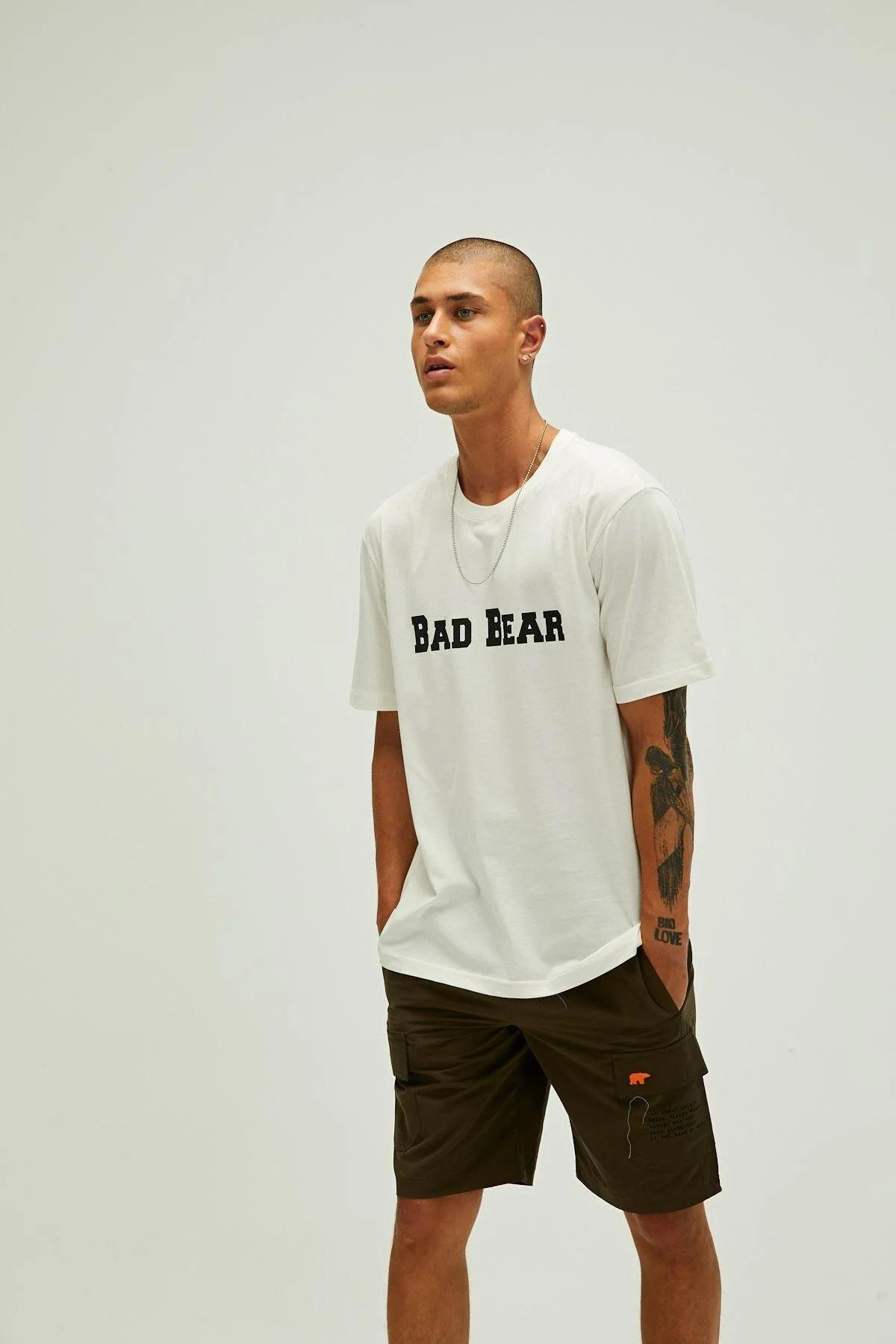 Bad Bear Title T-Shirt Erkek  Bisiklet Yaka Tshirt
