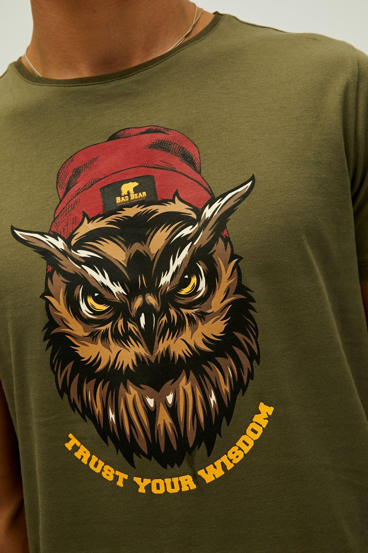 Bad Bear Trust T-Shirt Erkek Haki Bisiklet Yaka Tshirt
