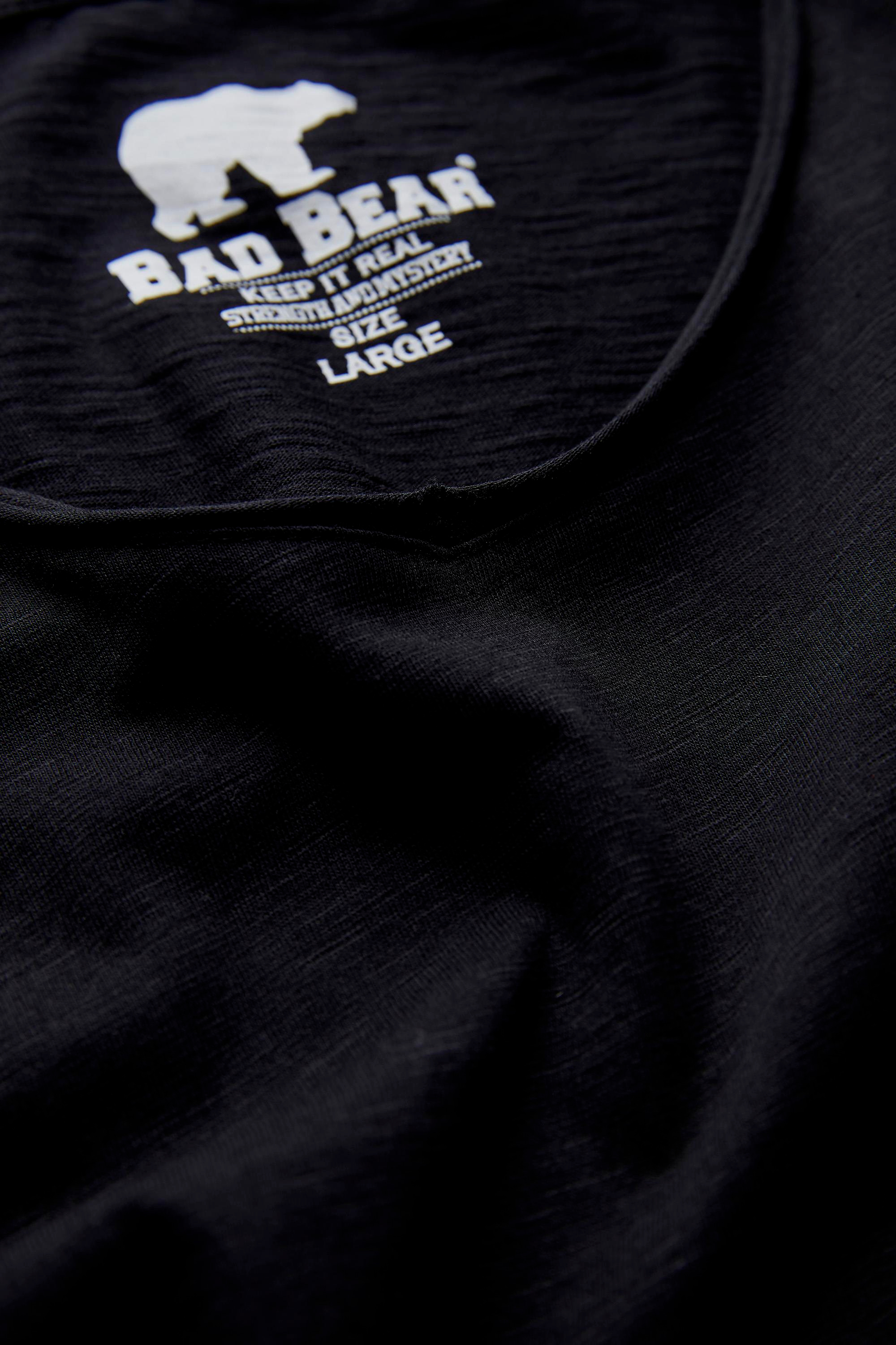 Bad Bear V-Neck T-Shirt Erkek Siyah Bisiklet Yaka Tshirt