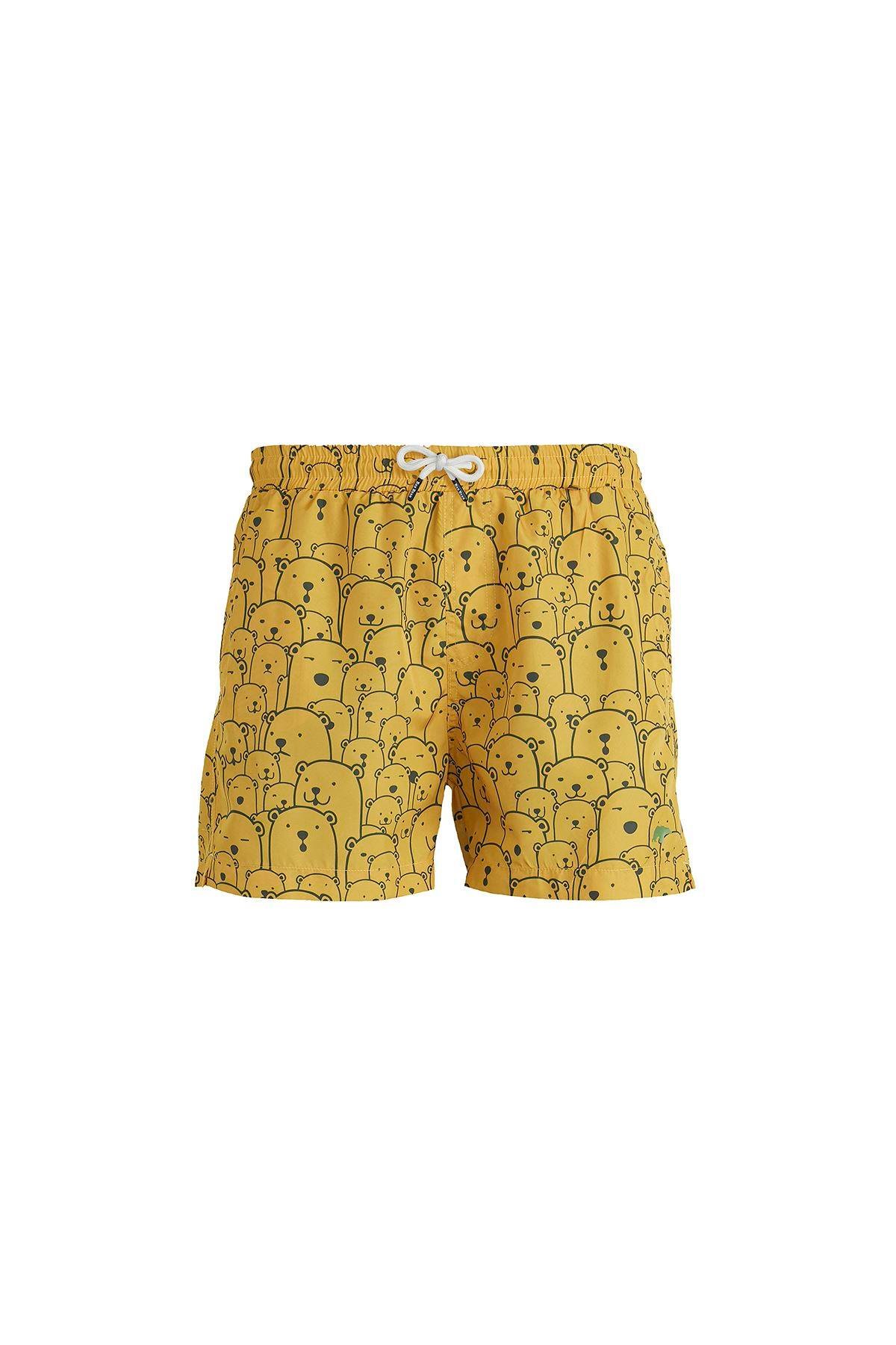 Bad Bear Whacabear Swimshort Erkek Sari Deniz Şortu