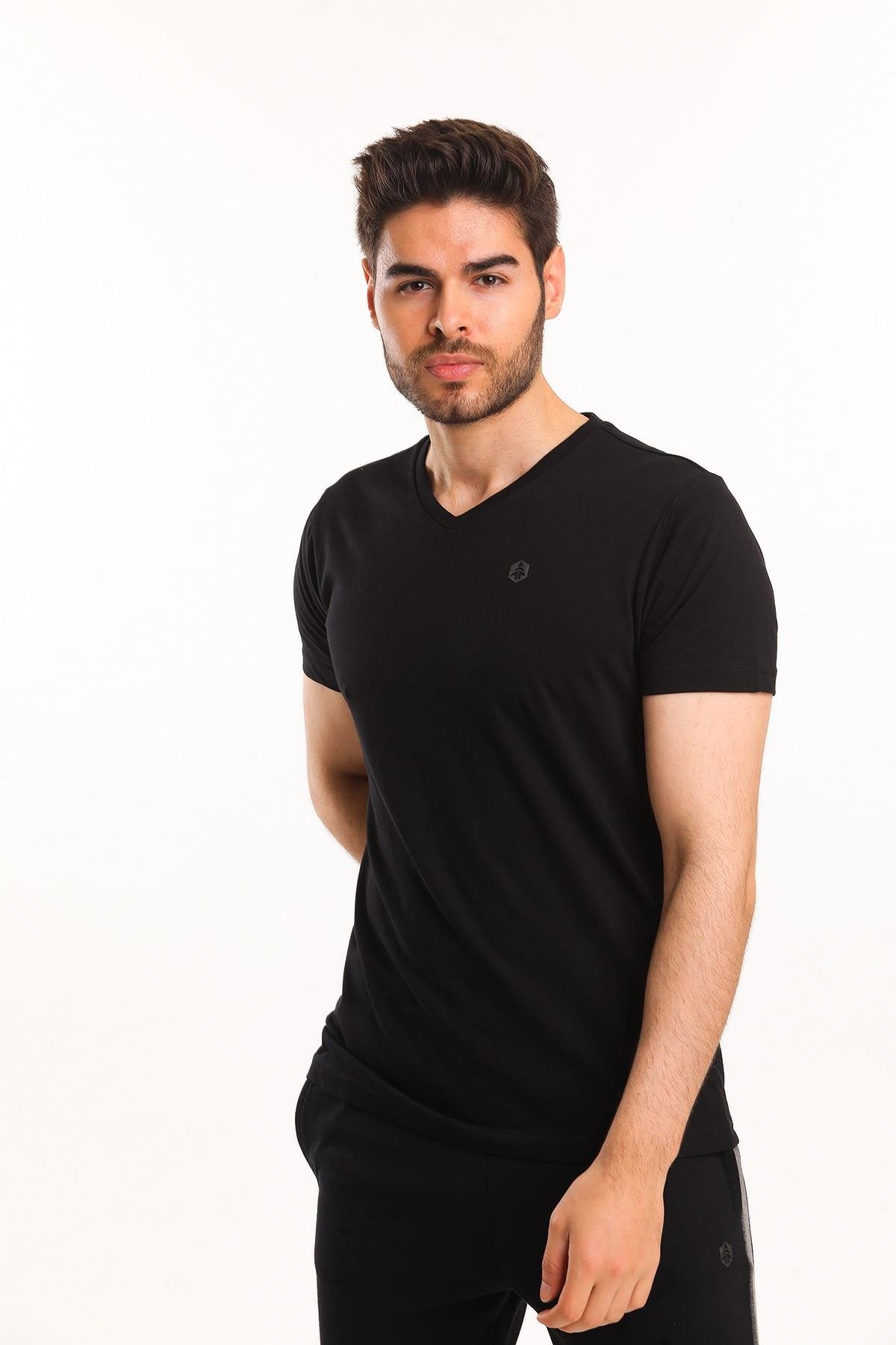 Hammer Jack Janson Erkek Tshirt Erkek Siyah Bisiklet Yaka Tshirt