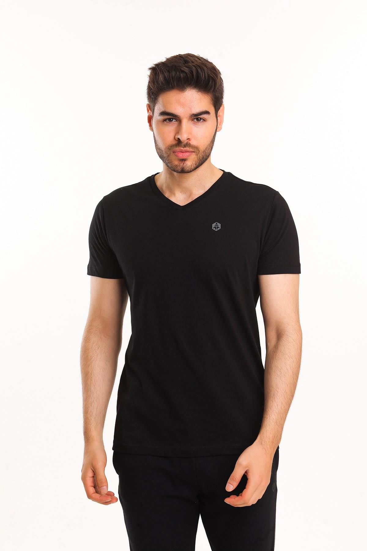 Hammer Jack Janson Erkek Tshirt Erkek Siyah Bisiklet Yaka Tshirt