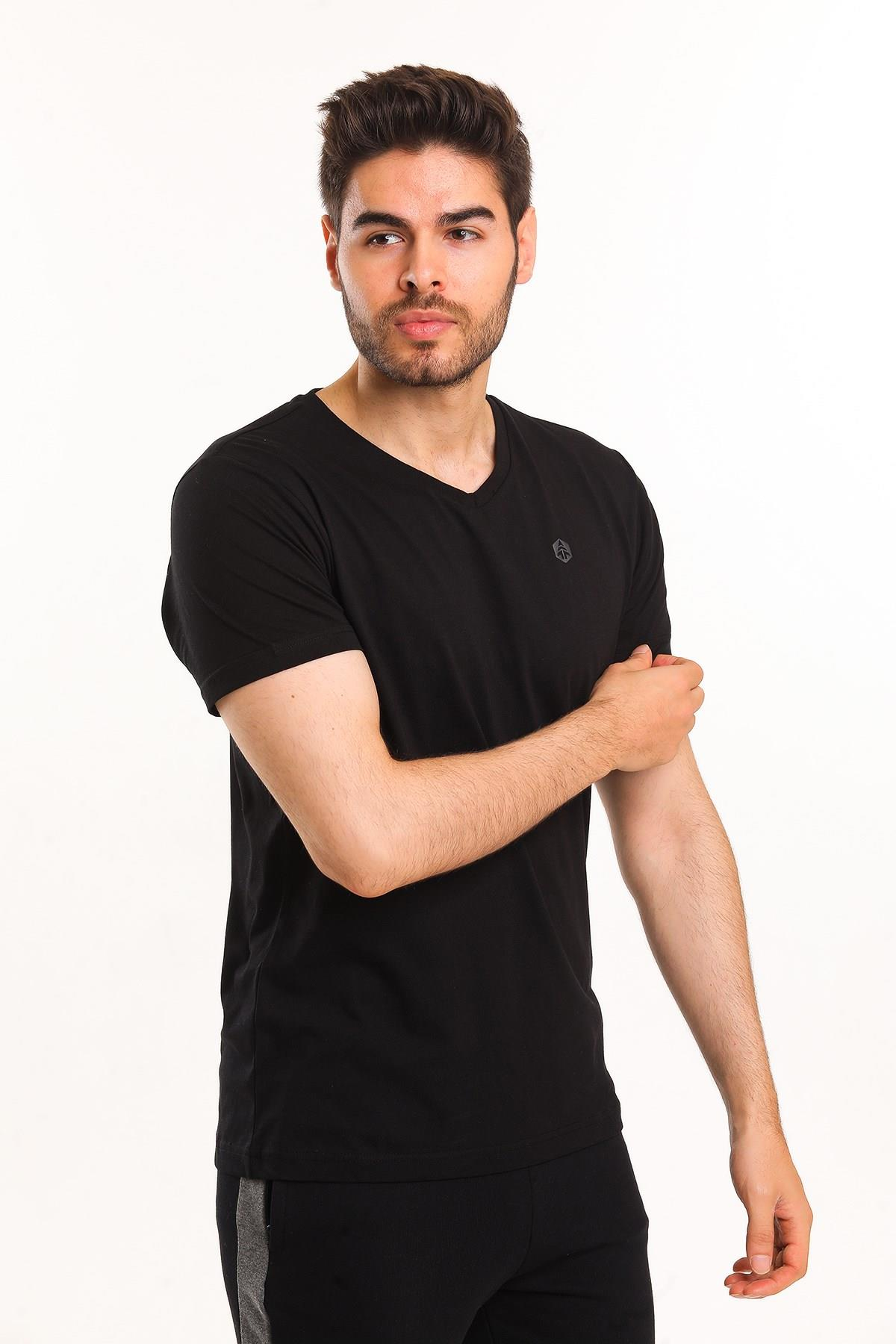 Hammer Jack Janson Erkek Tshirt Erkek Siyah Bisiklet Yaka Tshirt