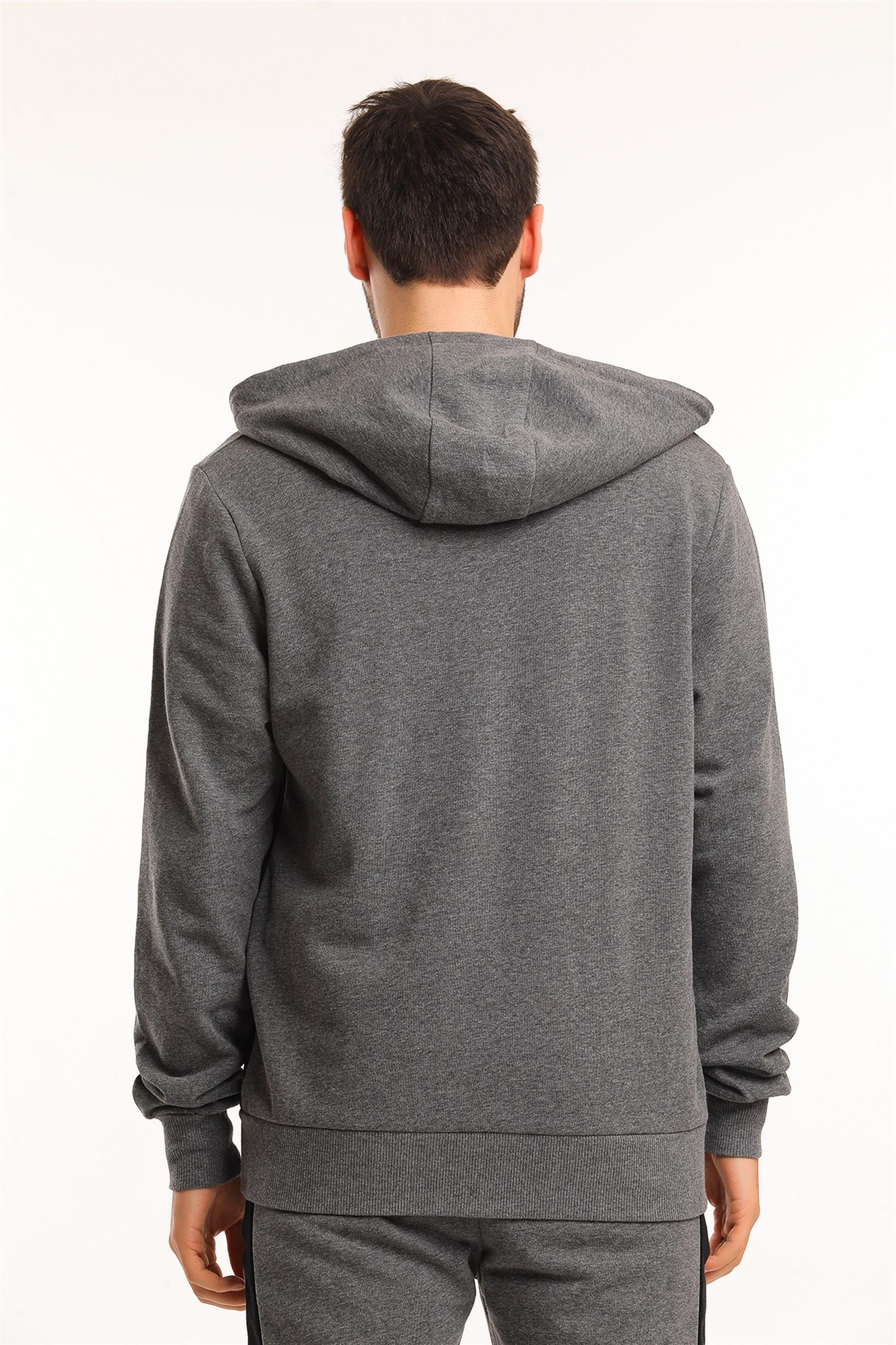 Hammer Jack Ludvig Erkek Fermuarli Kapusonlu Sweatshirt Erkek Antrasit Tam Fermuarlı Sweat