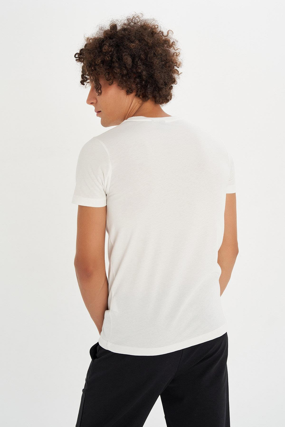 Hummel Avo T-Shirt S/S Erkek Beyaz Bisiklet Yaka Tshirt