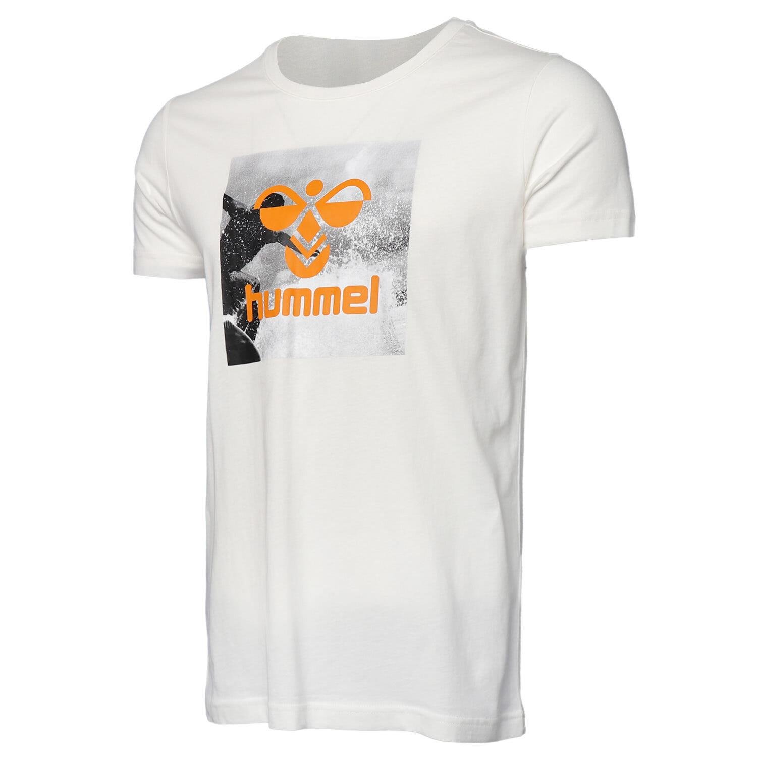 Hummel Avo T-Shirt S/S Erkek Beyaz Bisiklet Yaka Tshirt