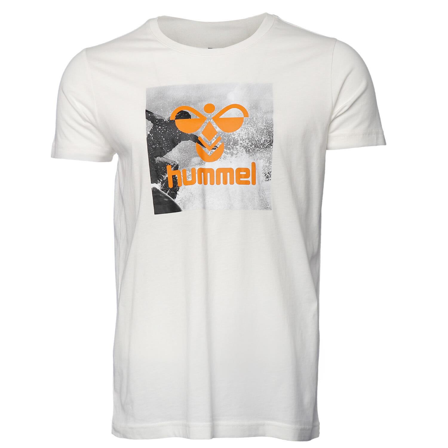 Hummel Avo T-Shirt S/S Erkek Beyaz Bisiklet Yaka Tshirt