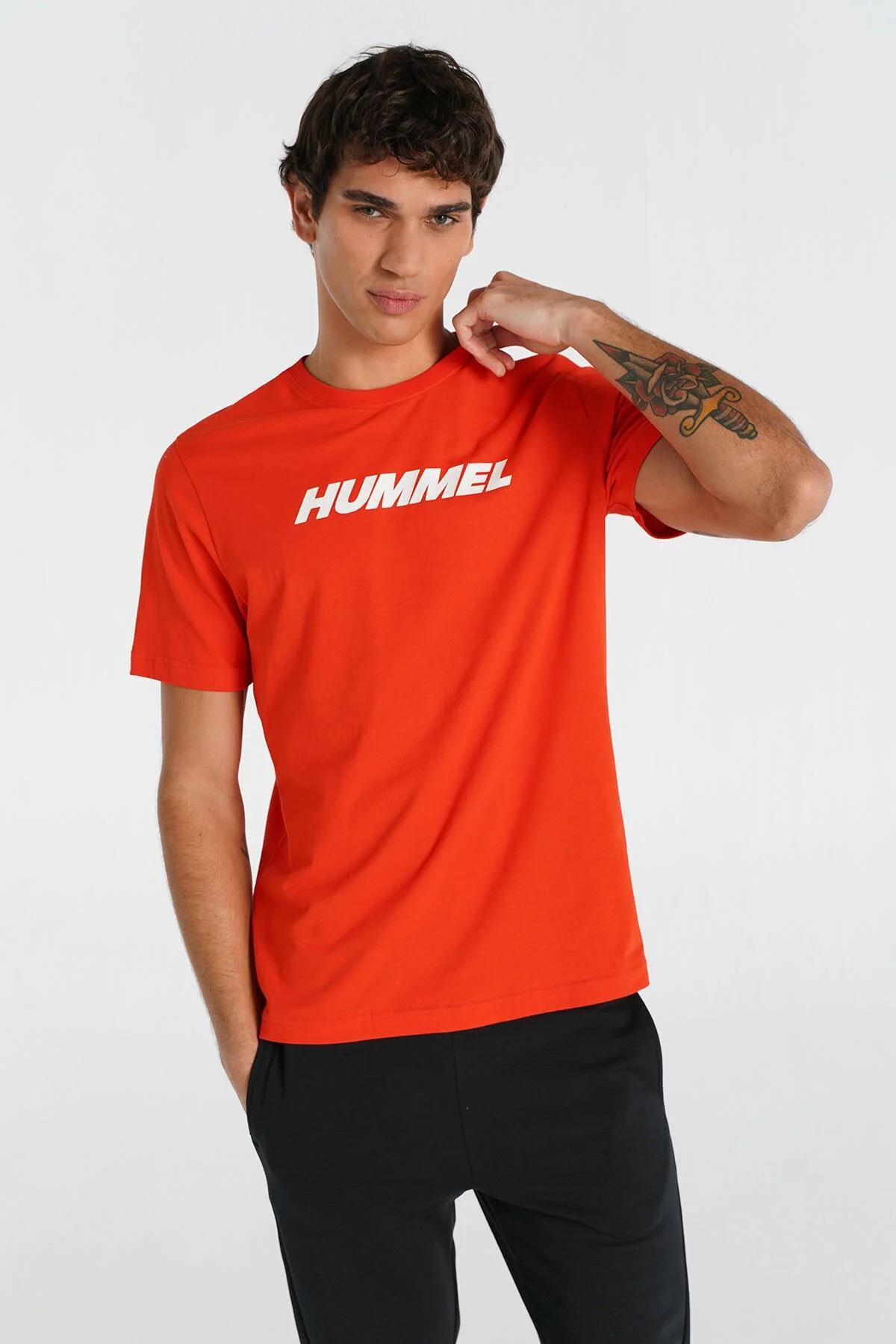 Hummel Hmlelemental Logo Cotton Tee Erkek  Bisiklet Yaka Tshirt