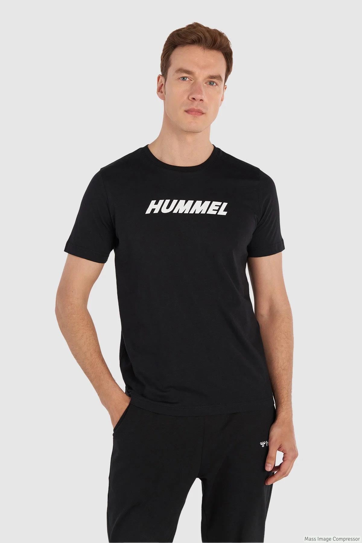 Hummel Hmlelemental Logo Cotton Tee Erkek  Bisiklet Yaka Tshirt