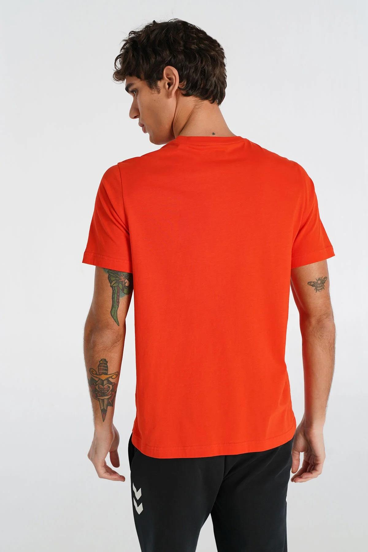 Hummel Hmlelemental Logo Cotton Tee Erkek  Bisiklet Yaka Tshirt