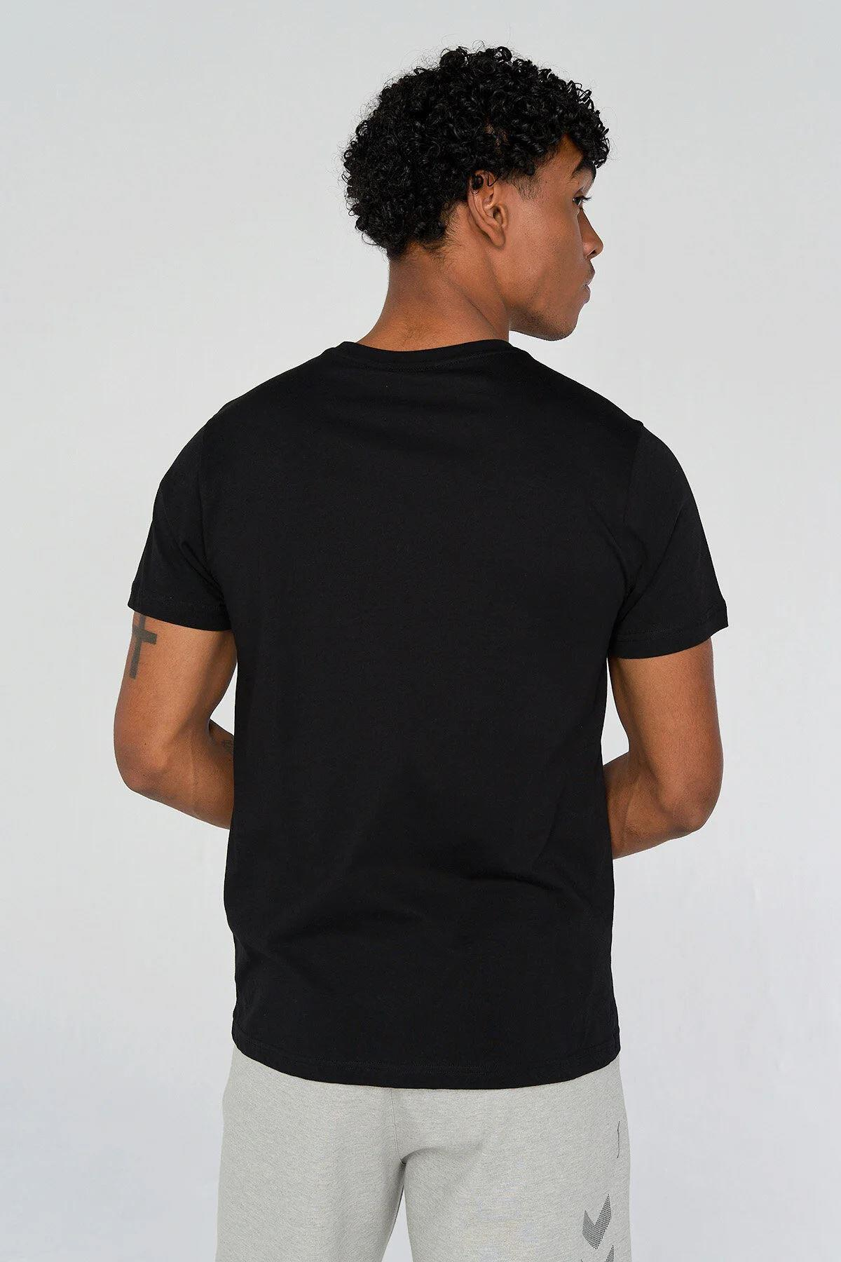Hummel Hmlhans T-Shirt S/S Erkek Siyah Bisiklet Yaka Tshirt