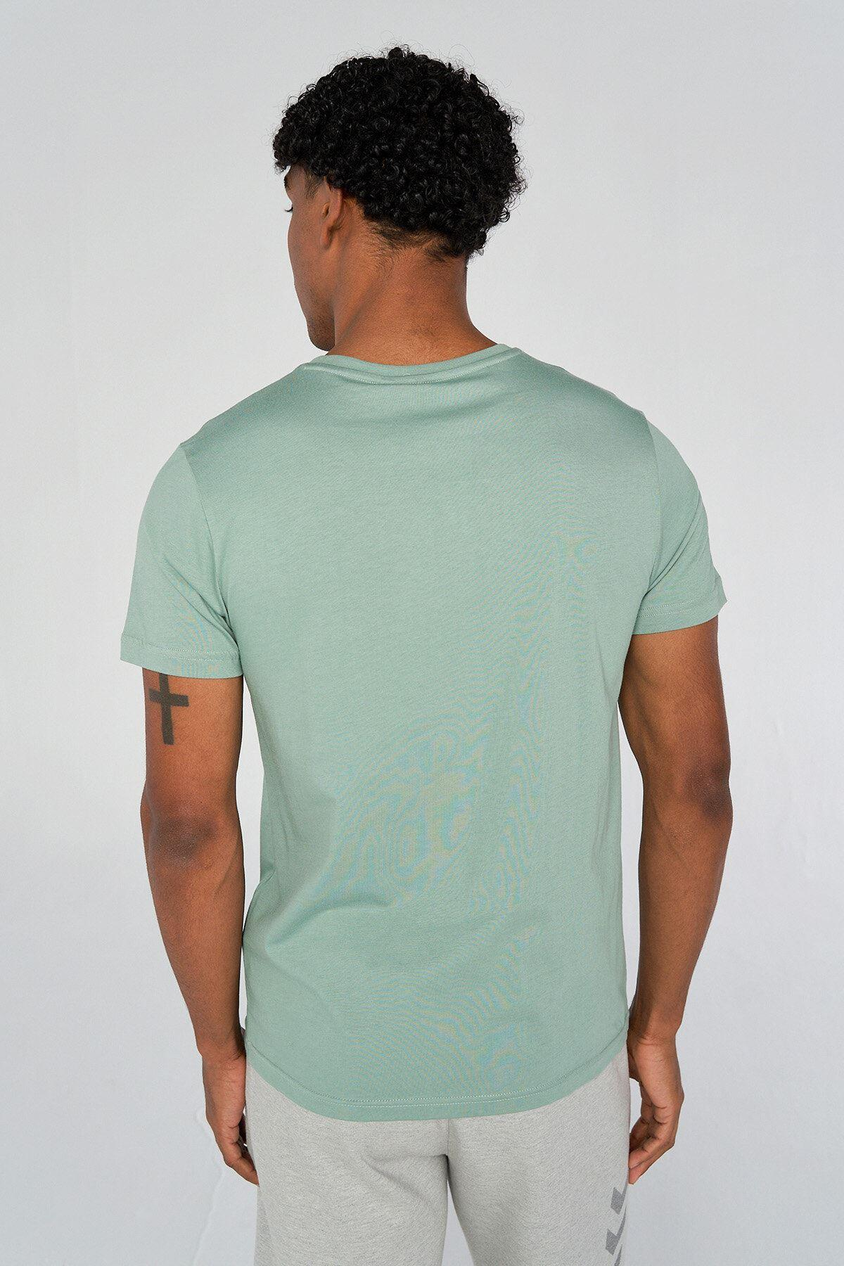 Hummel Hmlhans T-Shirt S/S Erkek Yesil Bisiklet Yaka Tshirt
