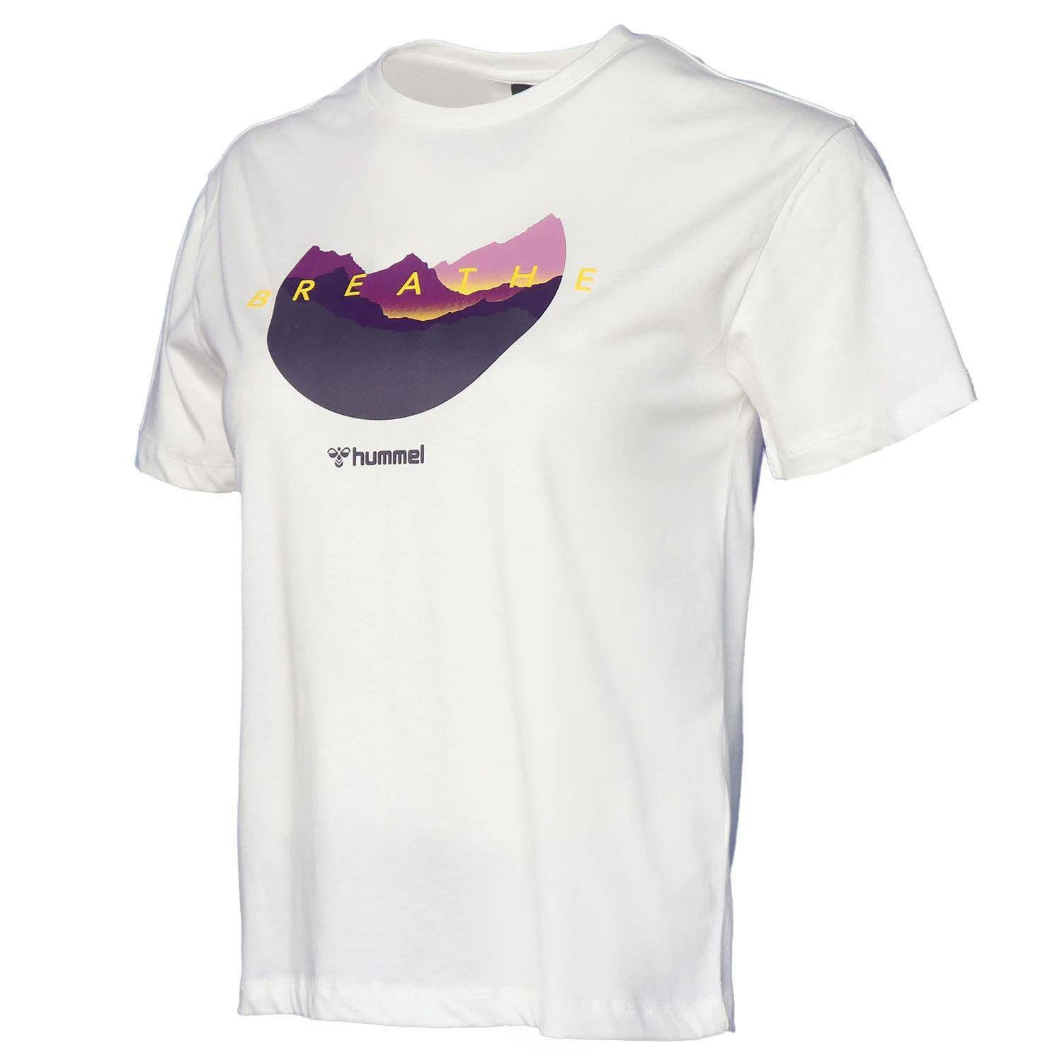 Hummel Hmlhelenium T-Shirt S/S Kadın Beyaz Bisiklet Yaka Tshirt