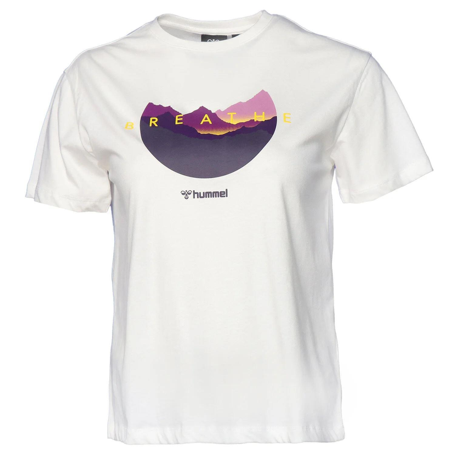 Hummel Hmlhelenium T-Shirt S/S Kadın Beyaz Bisiklet Yaka Tshirt