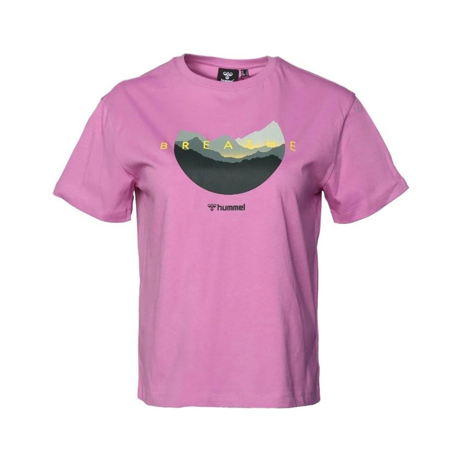 Hummel Hmlhelenium T-Shirt S/S Kadın Renkli Bisiklet Yaka Tshirt
