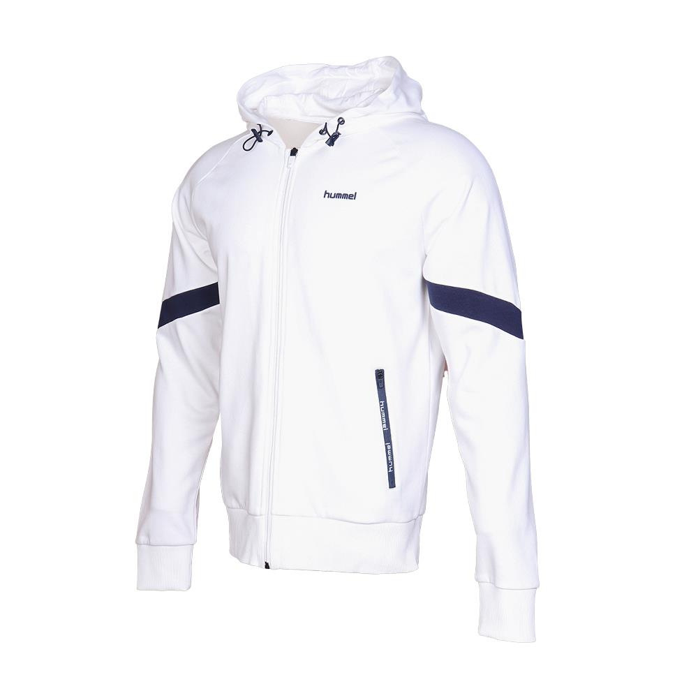 Hummel Hmljames Zip Hoodie Erkek Beyaz Tam Fermuarlı Sweat